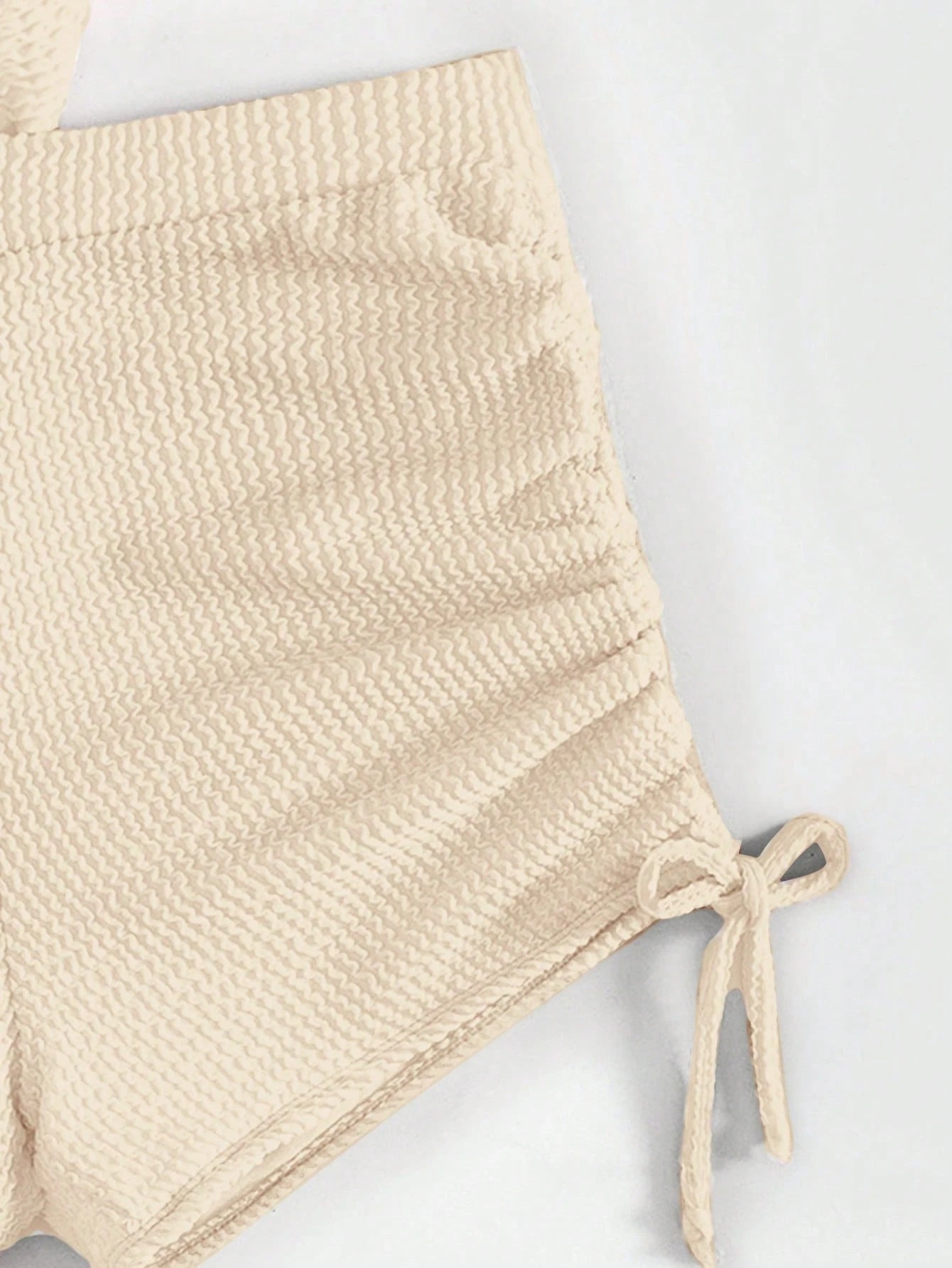 Swim SXY Women's Solid Color Front Knot Fashionable Bikini Set, Summer Beach Vacation White Casual - image 6