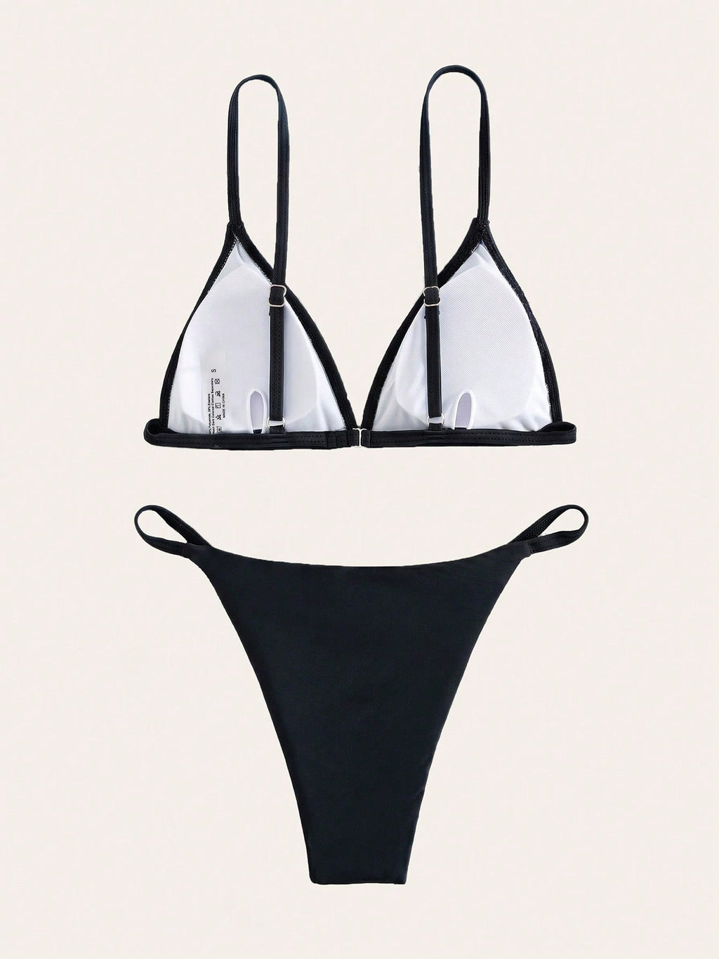 Swim Basics Summer Beach Minimalist Bikini Set Triangle Bra & Thong