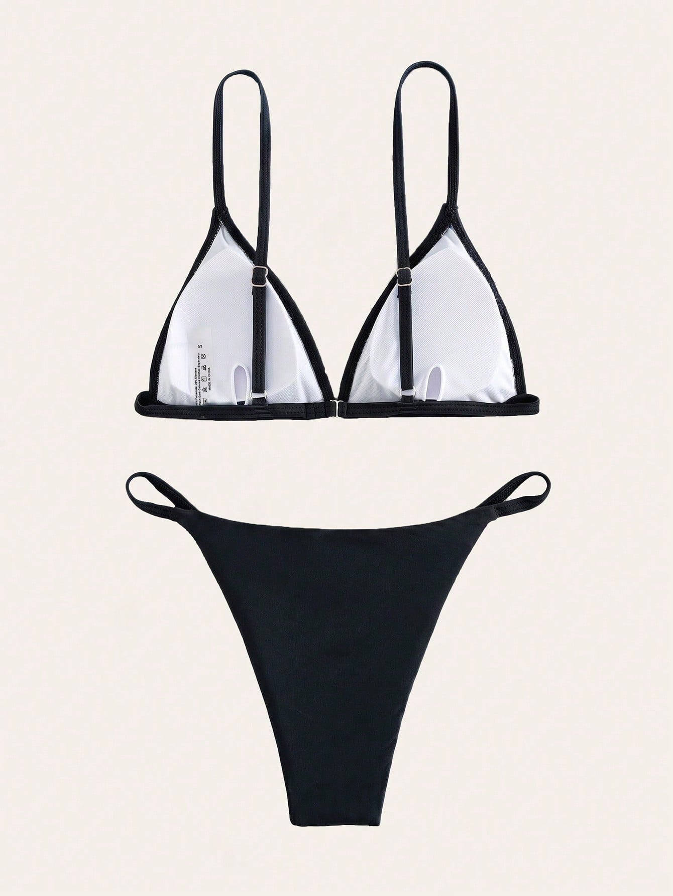 Swim Basics Summer Beach Minimalist Bikini Set Triangle Bra & Thong