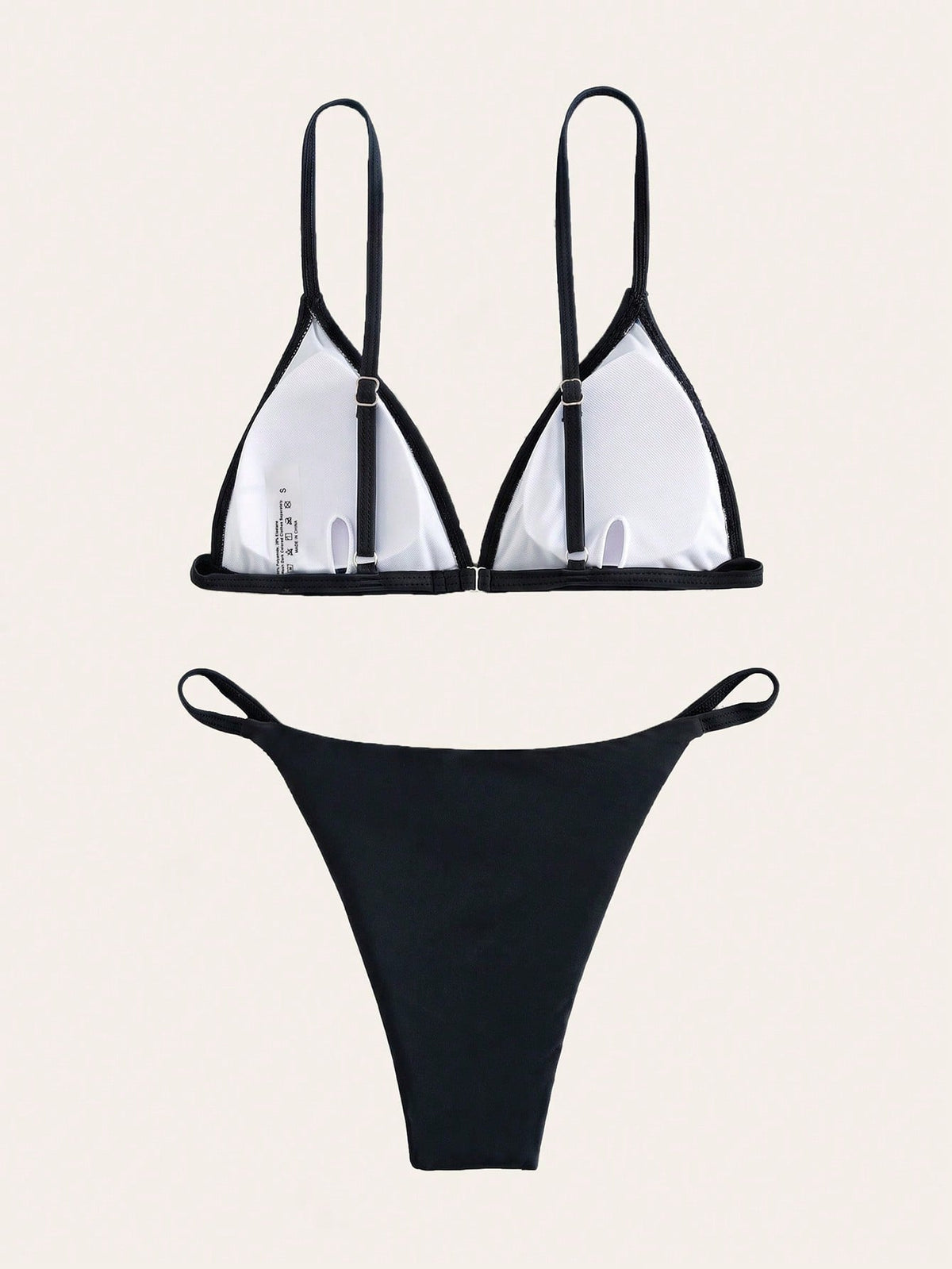 Swim Basics Summer Beach Minimalist Bikini Set Triangle Bra & Thong Bottom 2 Piece Bathing Suit - image 7