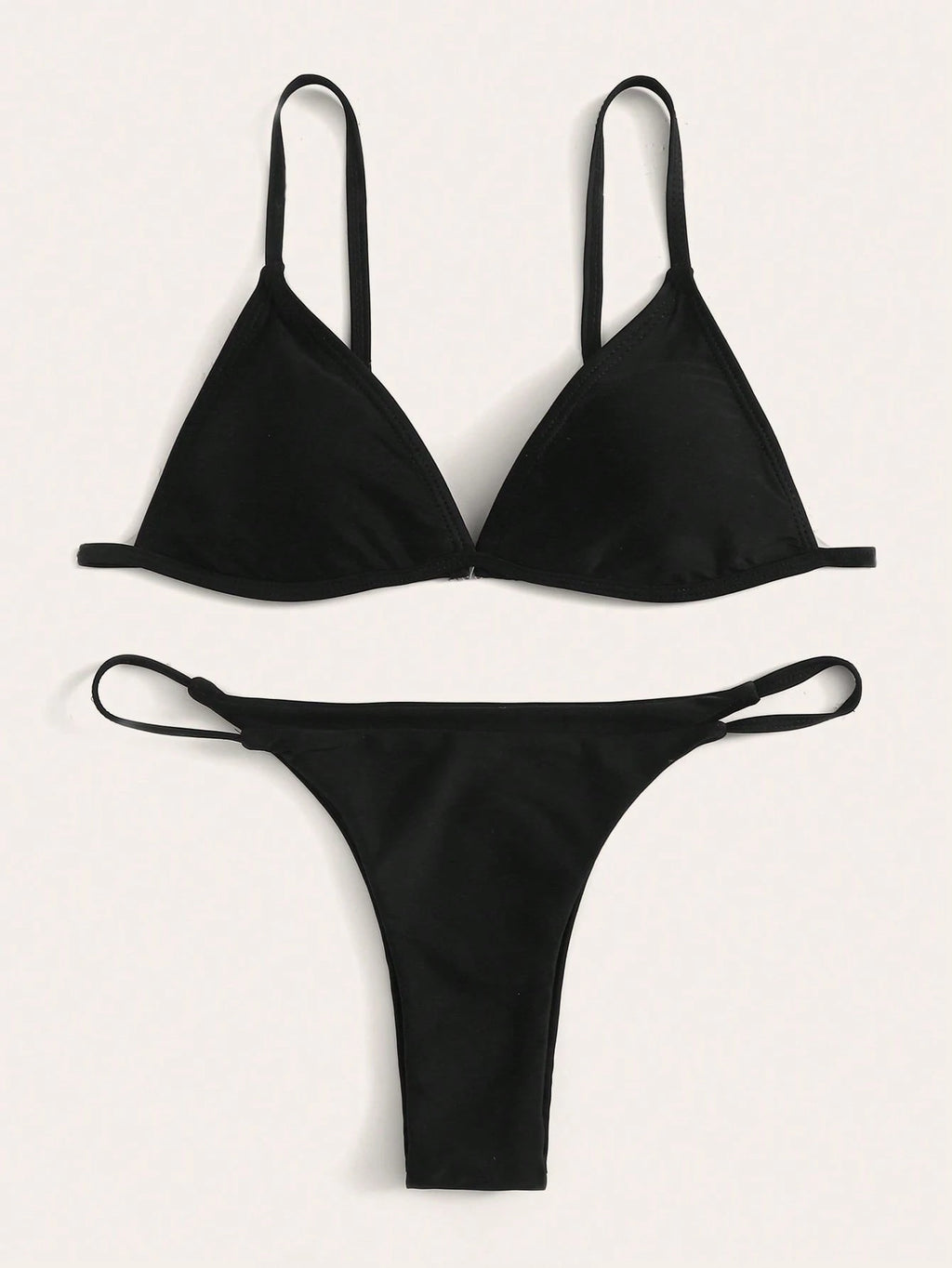 Swim Basics Summer Beach Minimalist Bikini Set Triangle Bra & Thong