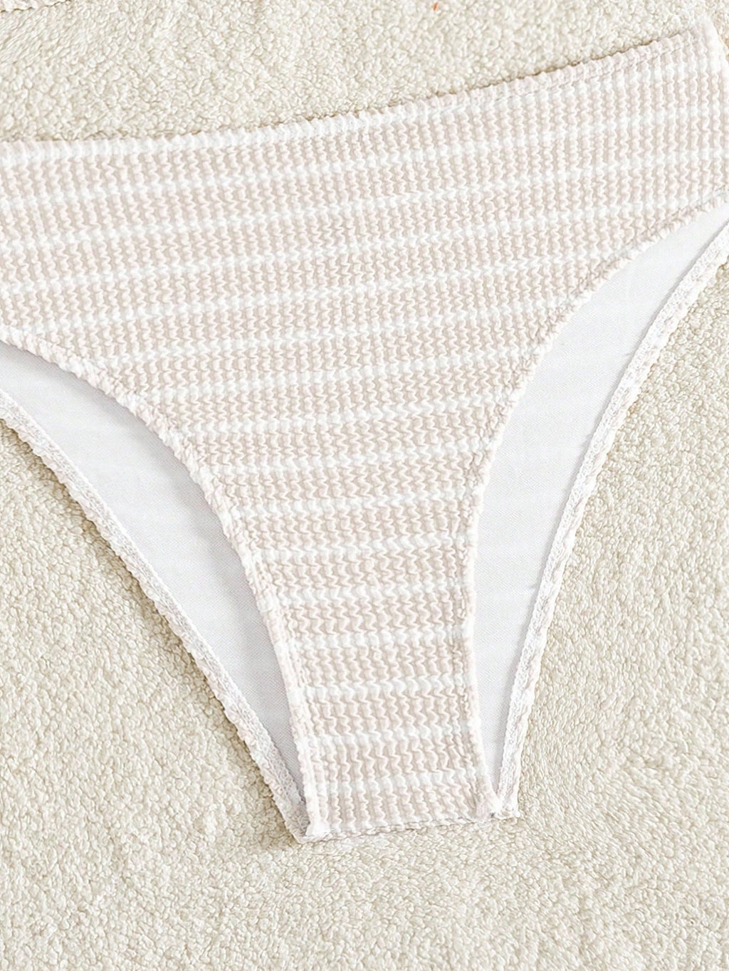 Swim Vcay Women's Striped Circular Ring Connected Sexy Bikini Set For
