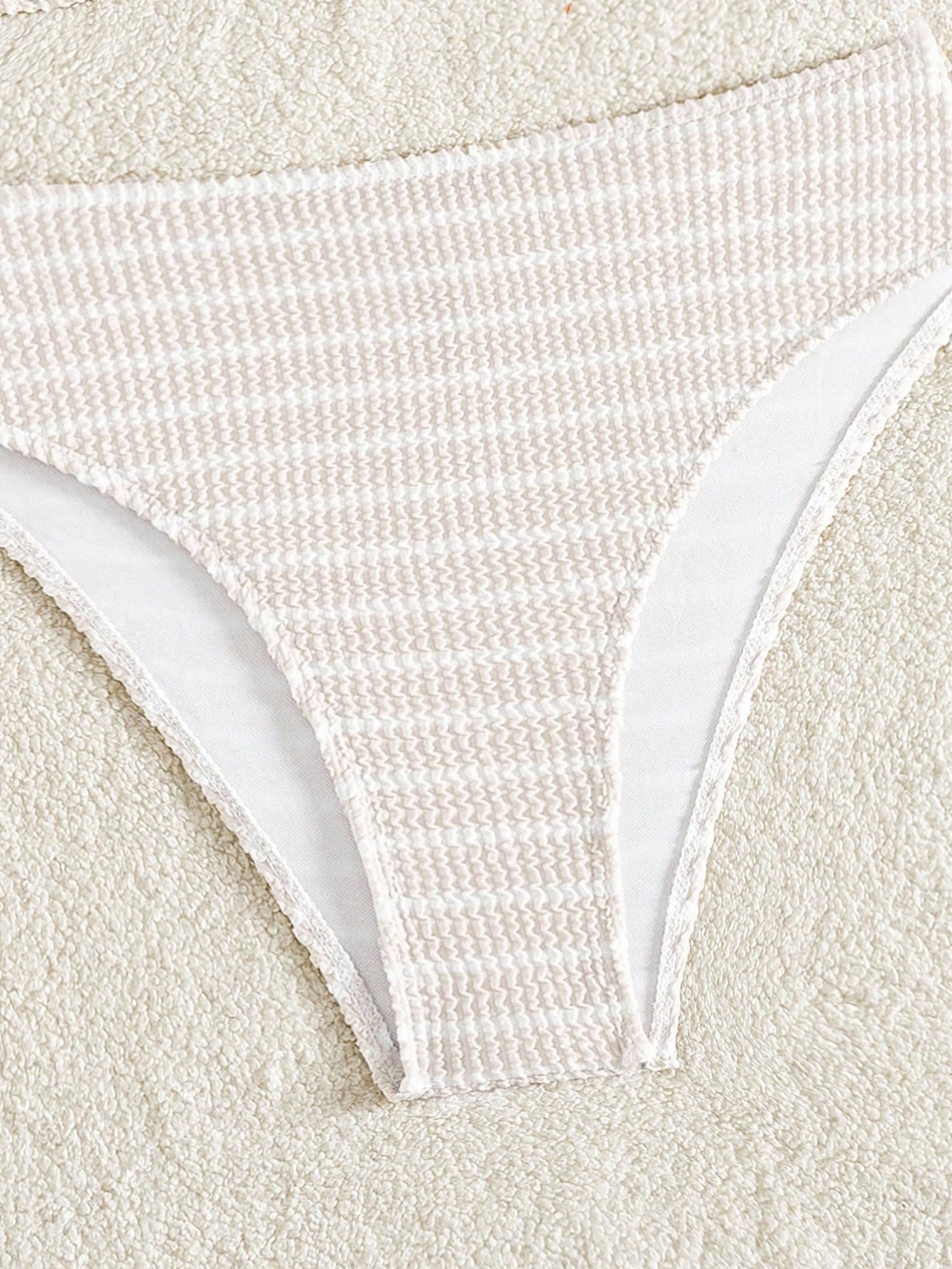 Swim Vcay Women's Striped Circular Ring Connected Sexy Bikini Set For