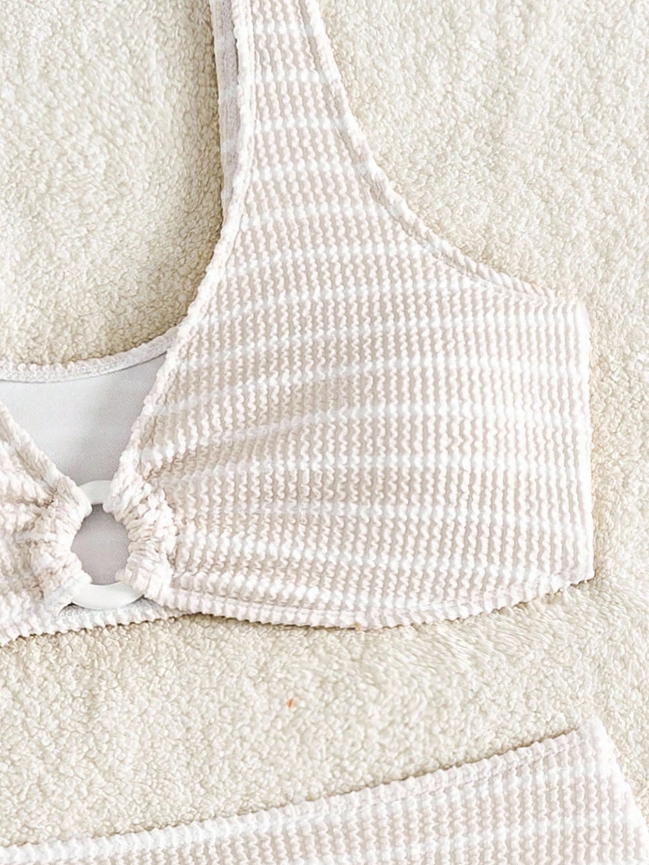 Swim Vcay Women's Striped Circular Ring Connected Sexy Bikini Set For