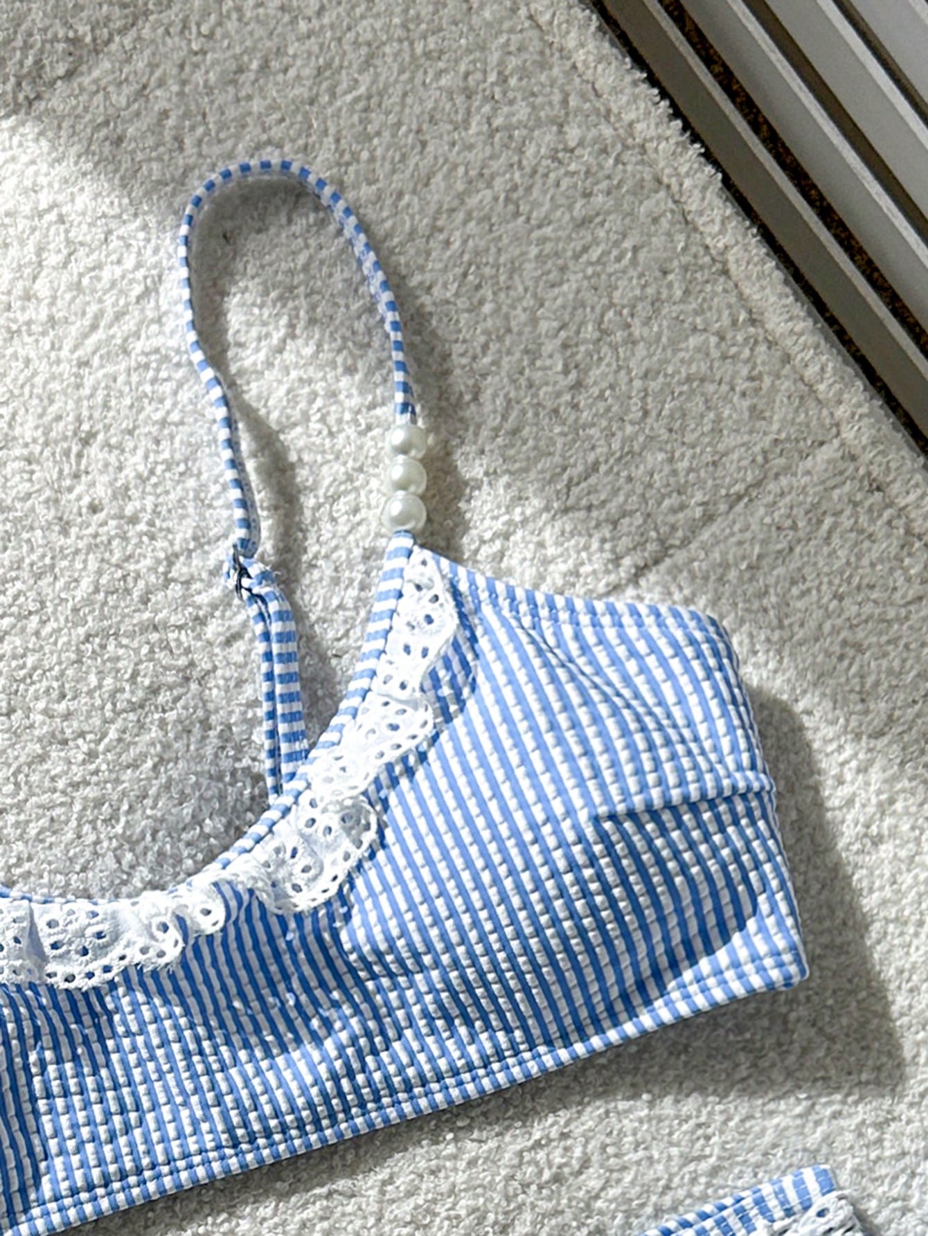 Swim Mod Girls Striped Tank Top Swimsuit Top And V-Shaped Bikini Bottom 2 Pieces Set - image 10