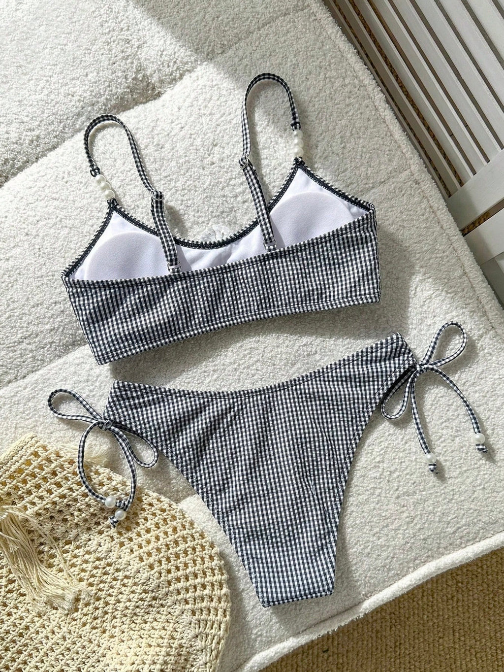 Swim Mod Girls Striped Tank Top Swimsuit Top And V-Shaped Bikini Bottom 2 Pieces Set - image 2