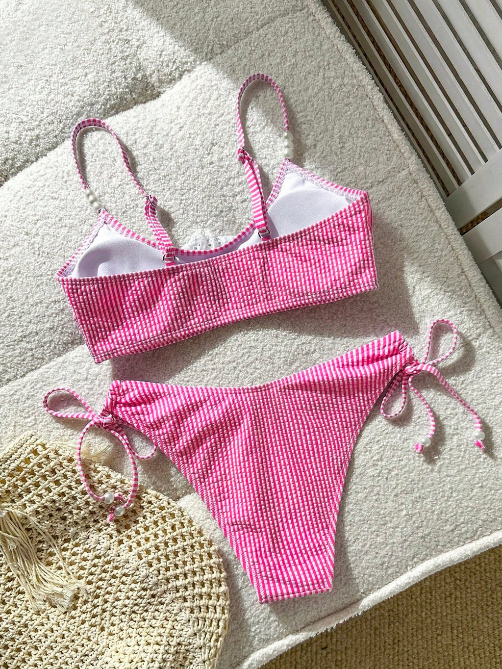 Swim Mod Girls Striped Tank Top Swimsuit Top And V-Shaped Bikini Bottom 2 Pieces Set - image 19