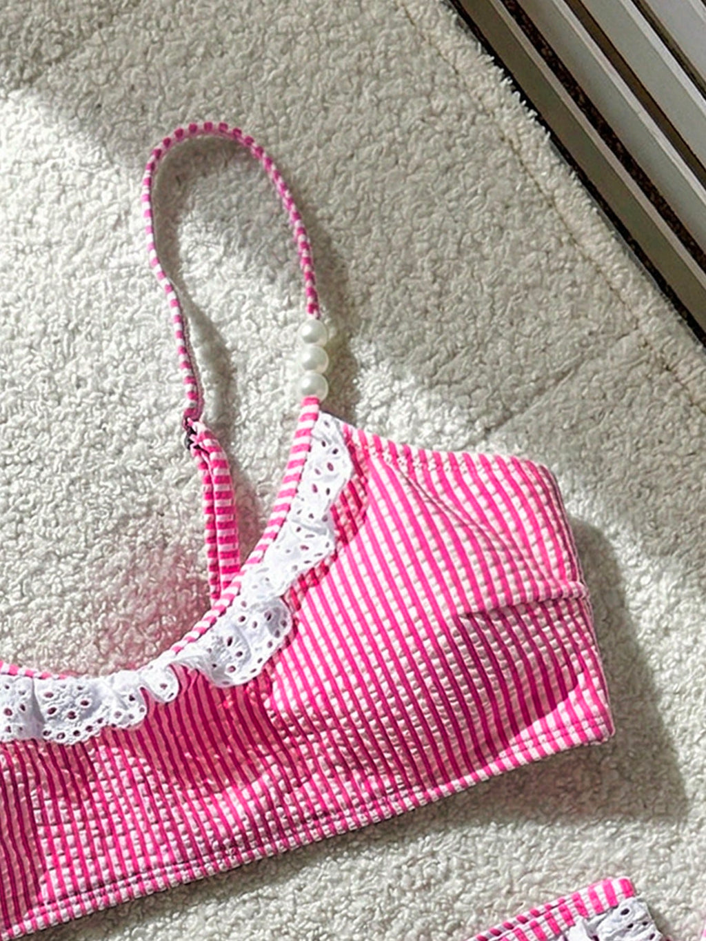 Swim Mod Girls Striped Tank Top Swimsuit Top And V-Shaped Bikini Bottom 2 Pieces Set - image 20