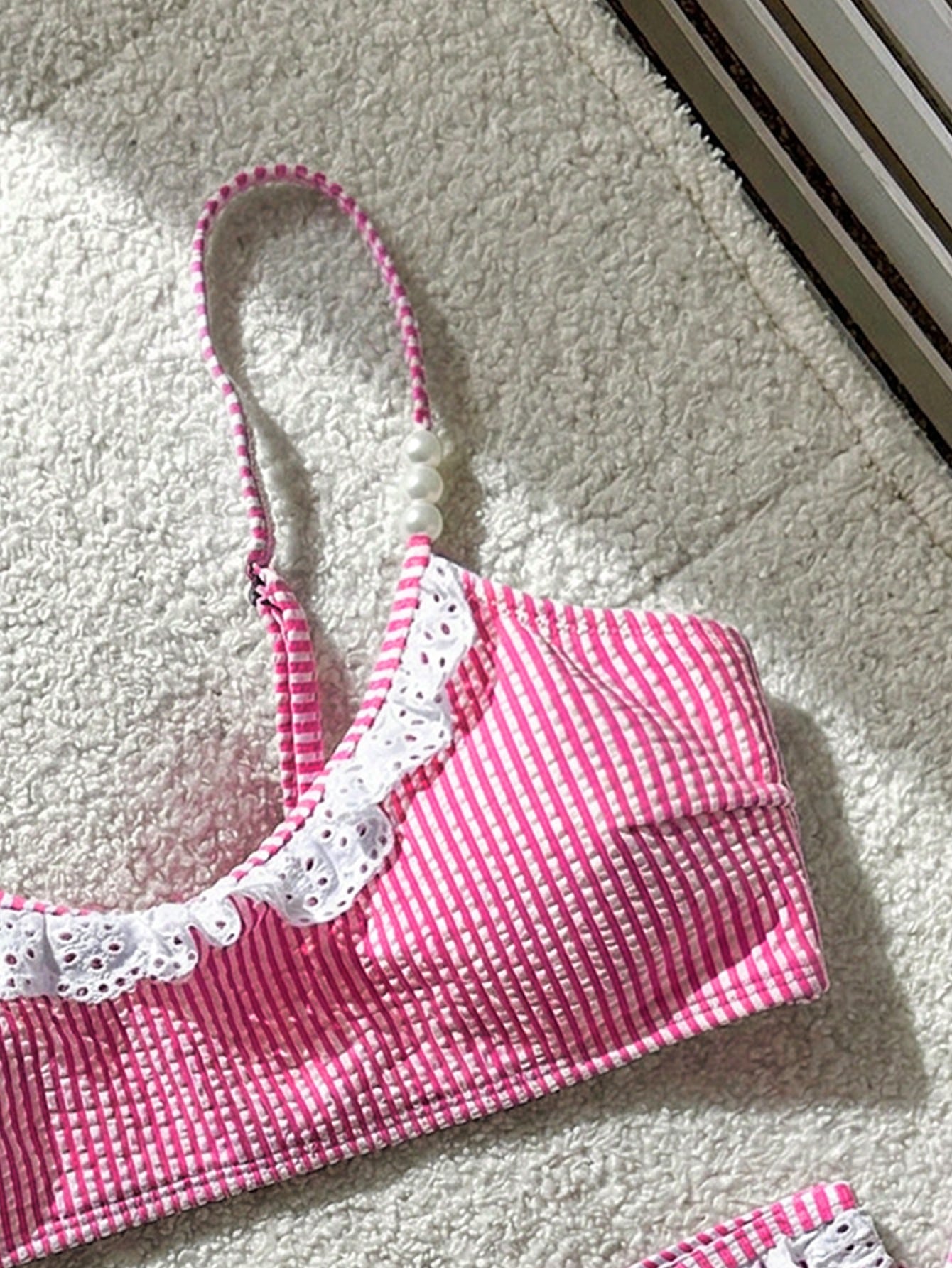 Swim Mod Girls Striped Tank Top Swimsuit Top And V-Shaped Bikini Bottom 2 Pieces Set - image 20