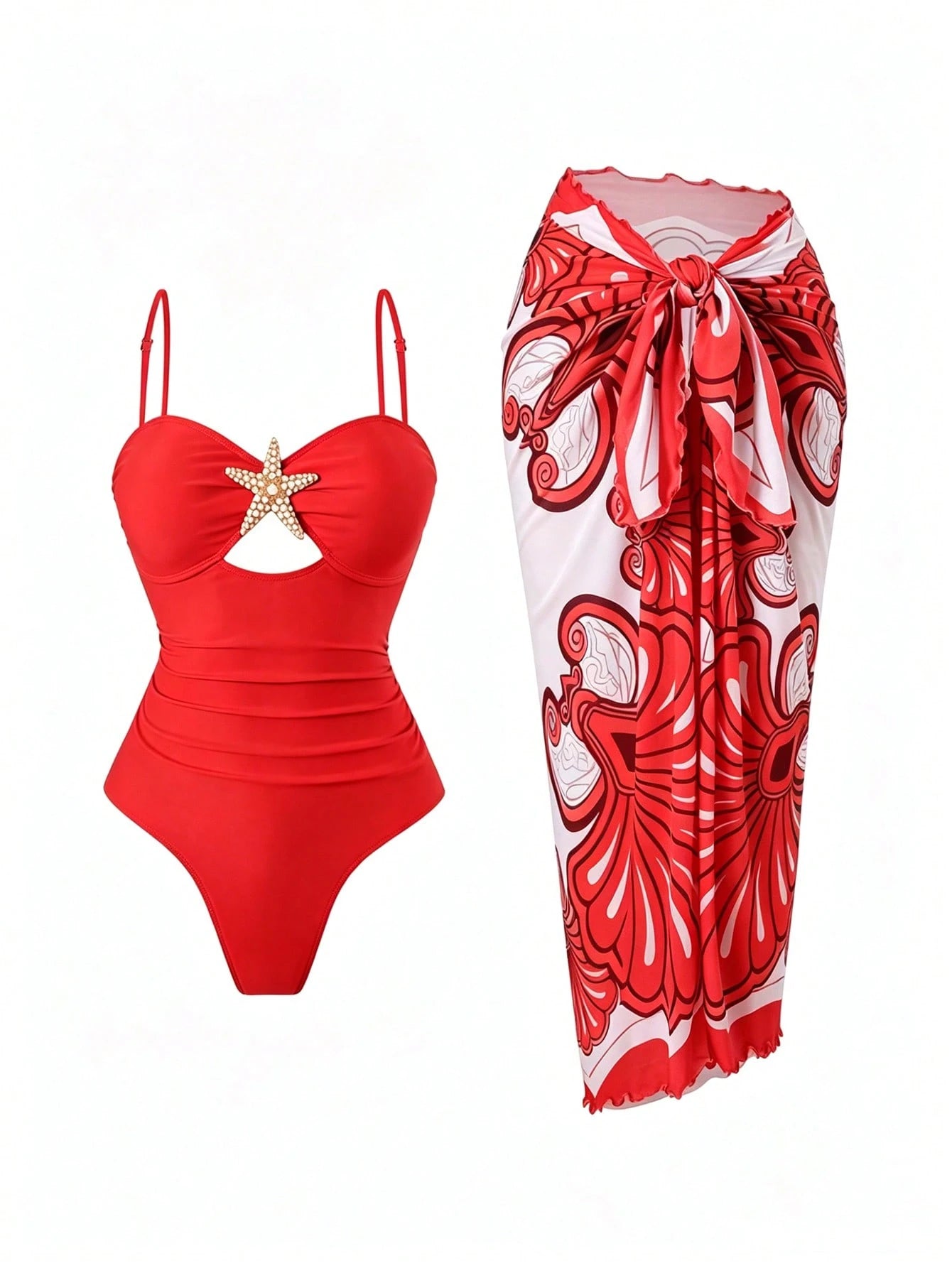 Swim Oasis Women Summer Beach Holiday Hollow-Out Starfish Decor
