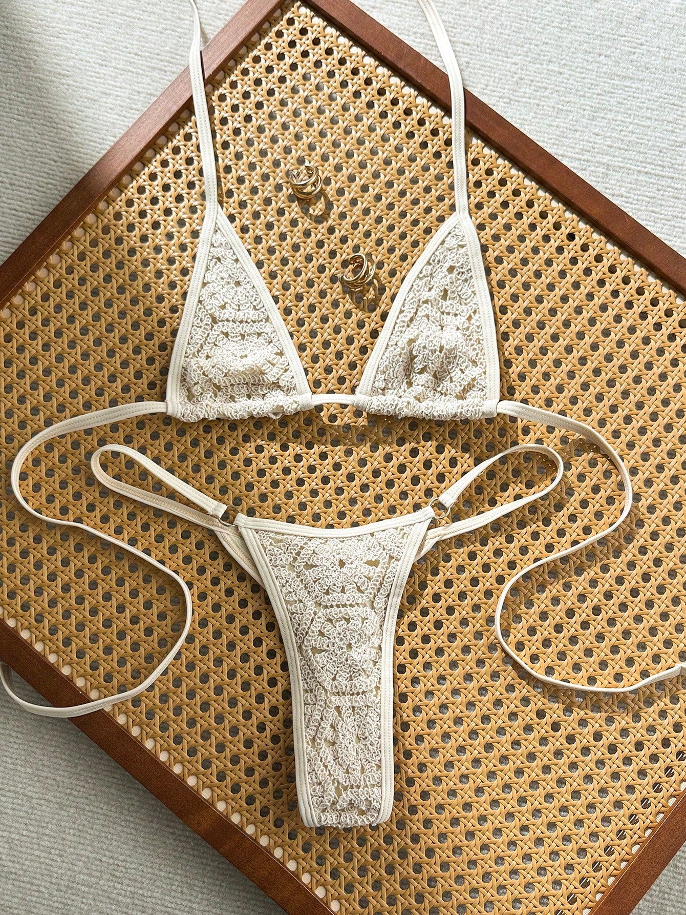 Swim SXY Summer Beach Halter Micro Triangle Thong Bikini Set