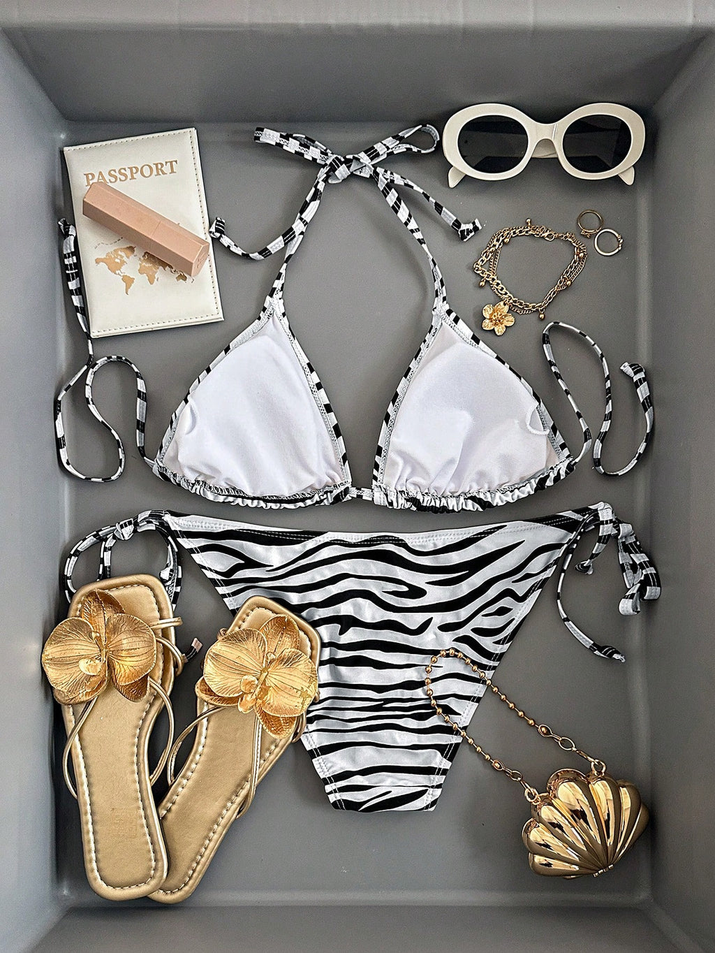 Swim Mod Women's Tropical Print Swimwear Set For Beach Vacation - image 12