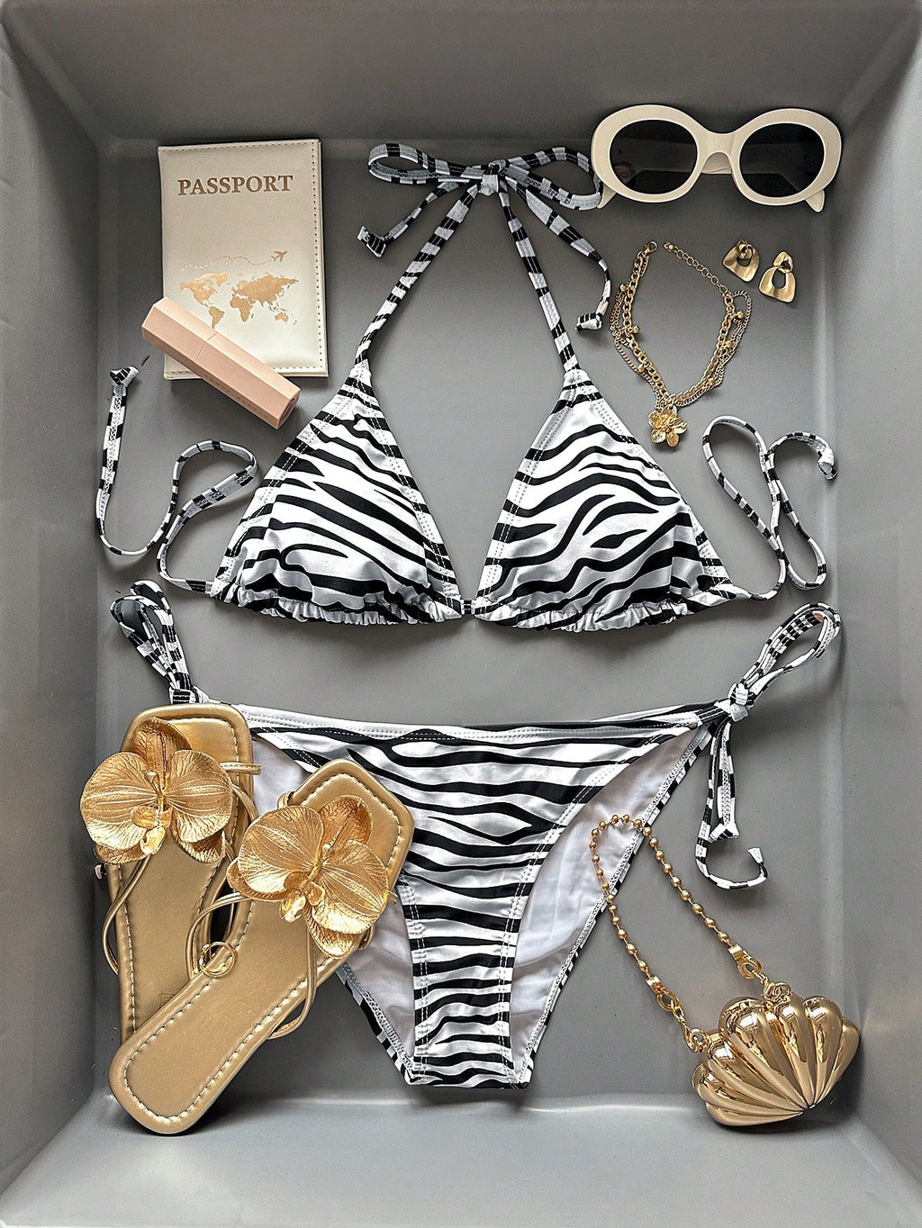 Swim Mod Women's Tropical Print Swimwear Set For Beach Vacation - image 13