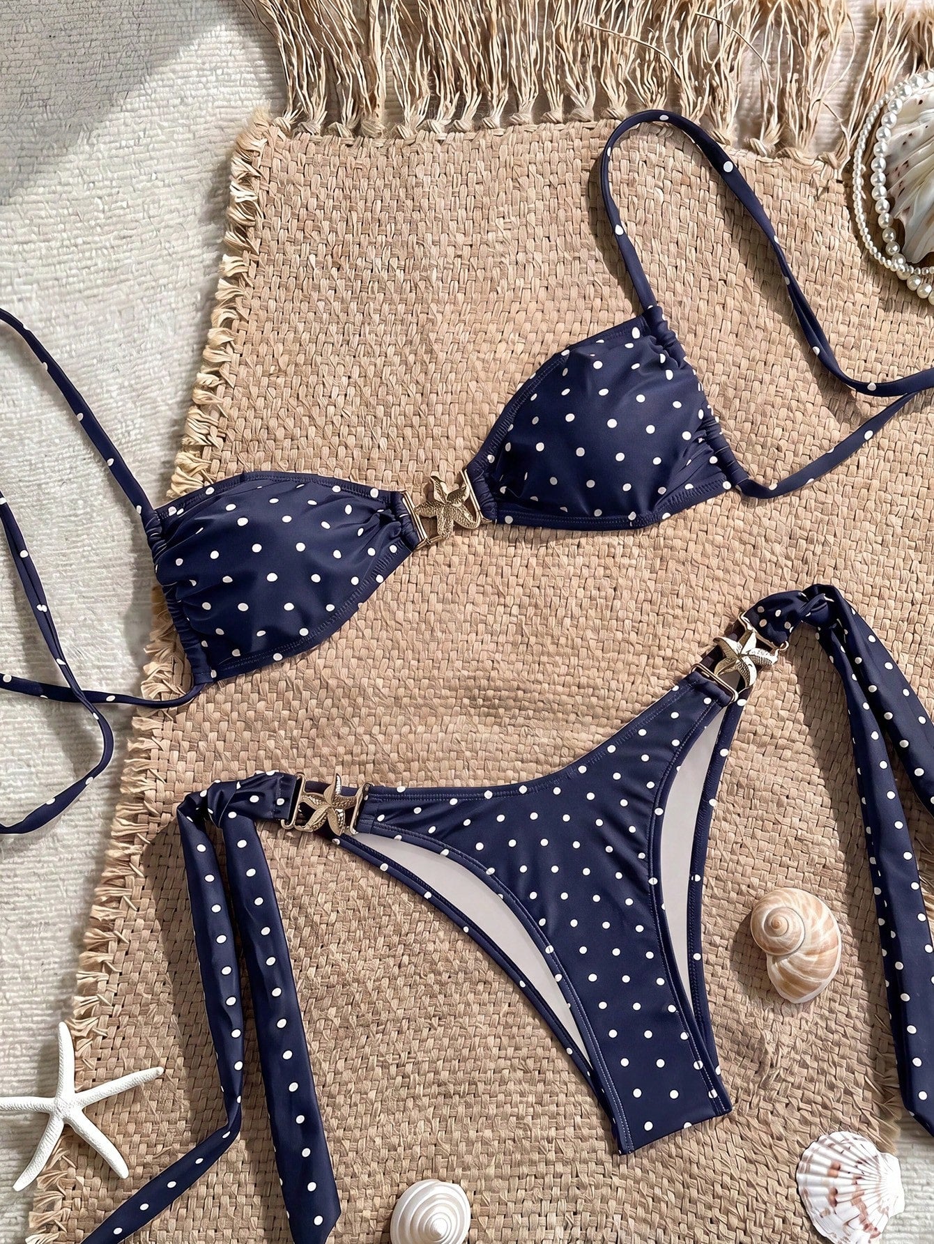 Swim Mod Women's Tropical Print Two Pieces Bikini Set, Casual Holiday