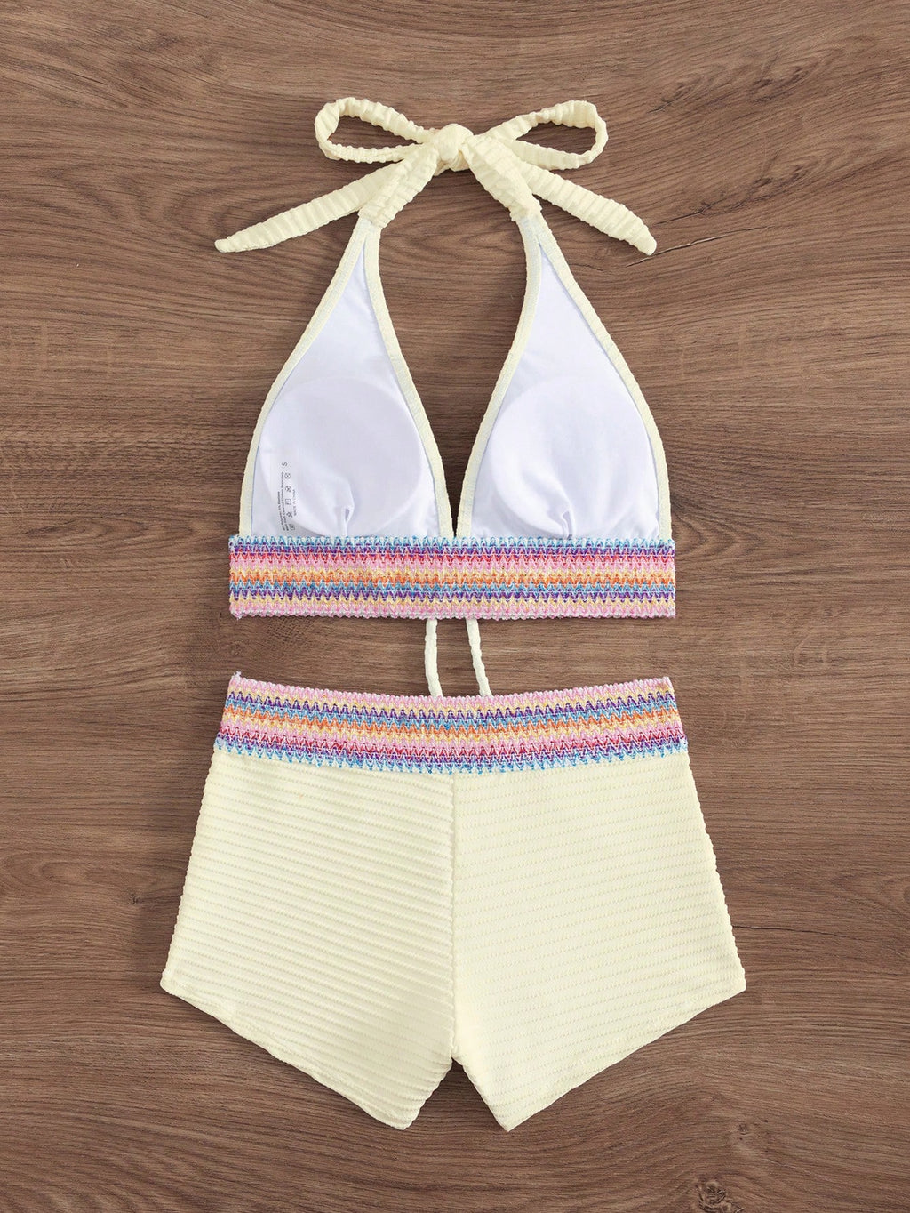 Swim Vcay 2pcs Spring Break Tie-Dye Halter Wrap Back Beach Bikini Set,Casual Holiday Party Festival Beach - image 6