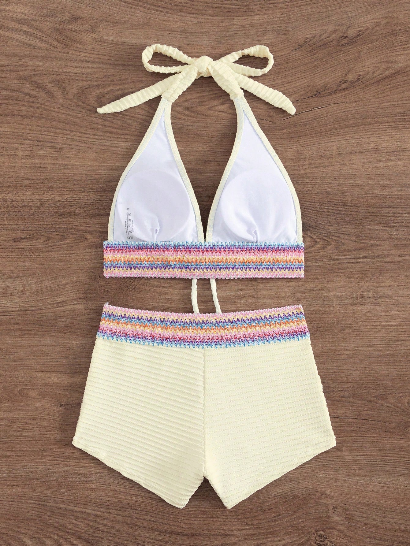 Swim Vcay 2pcs Spring Break Tie-Dye Halter Wrap Back Beach Bikini Set,Casual Holiday Party Festival Beach - image 6