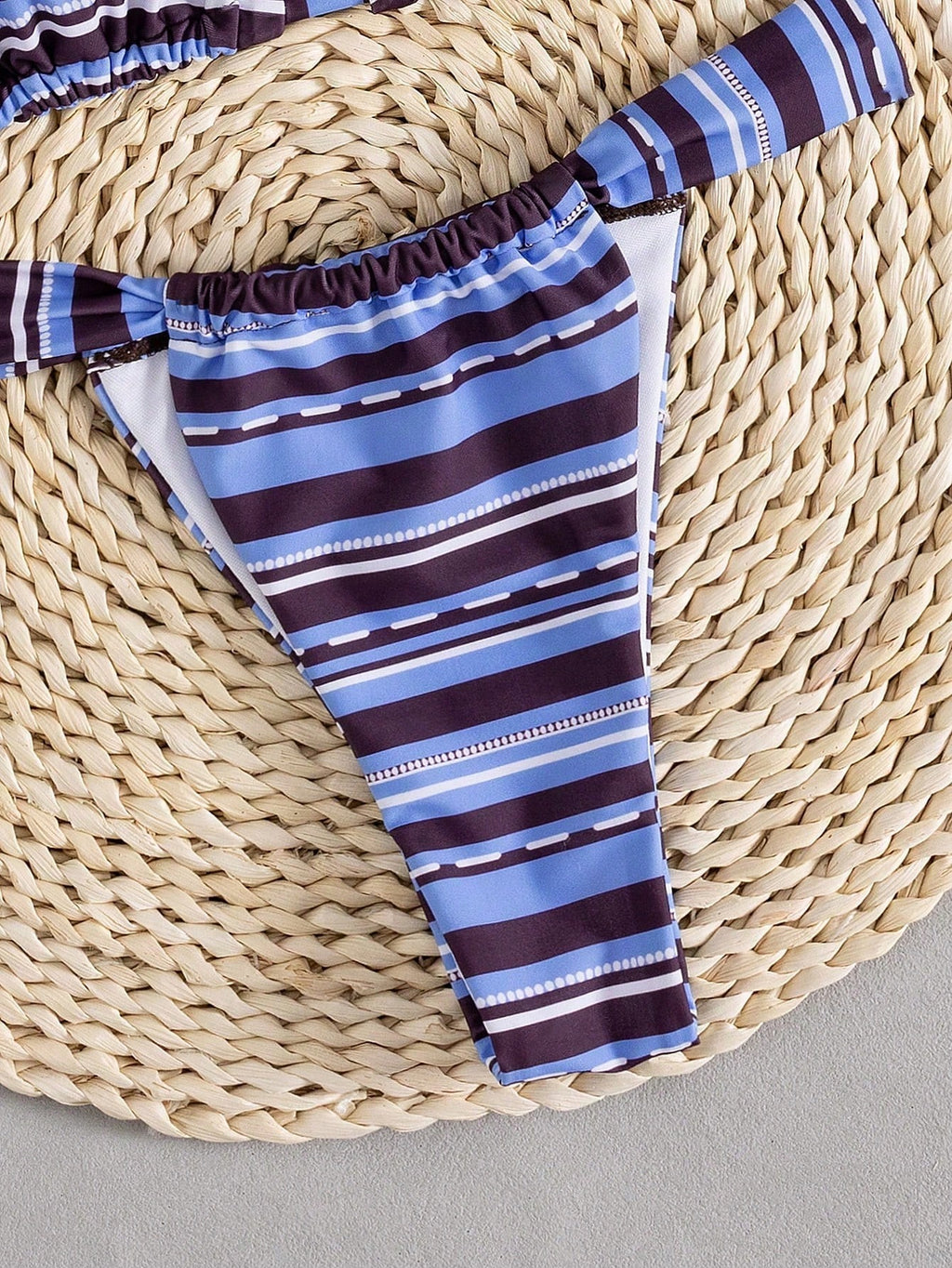 Women's Sexy Colorful Striped Bohemian Style Halter Tie Back Bikini