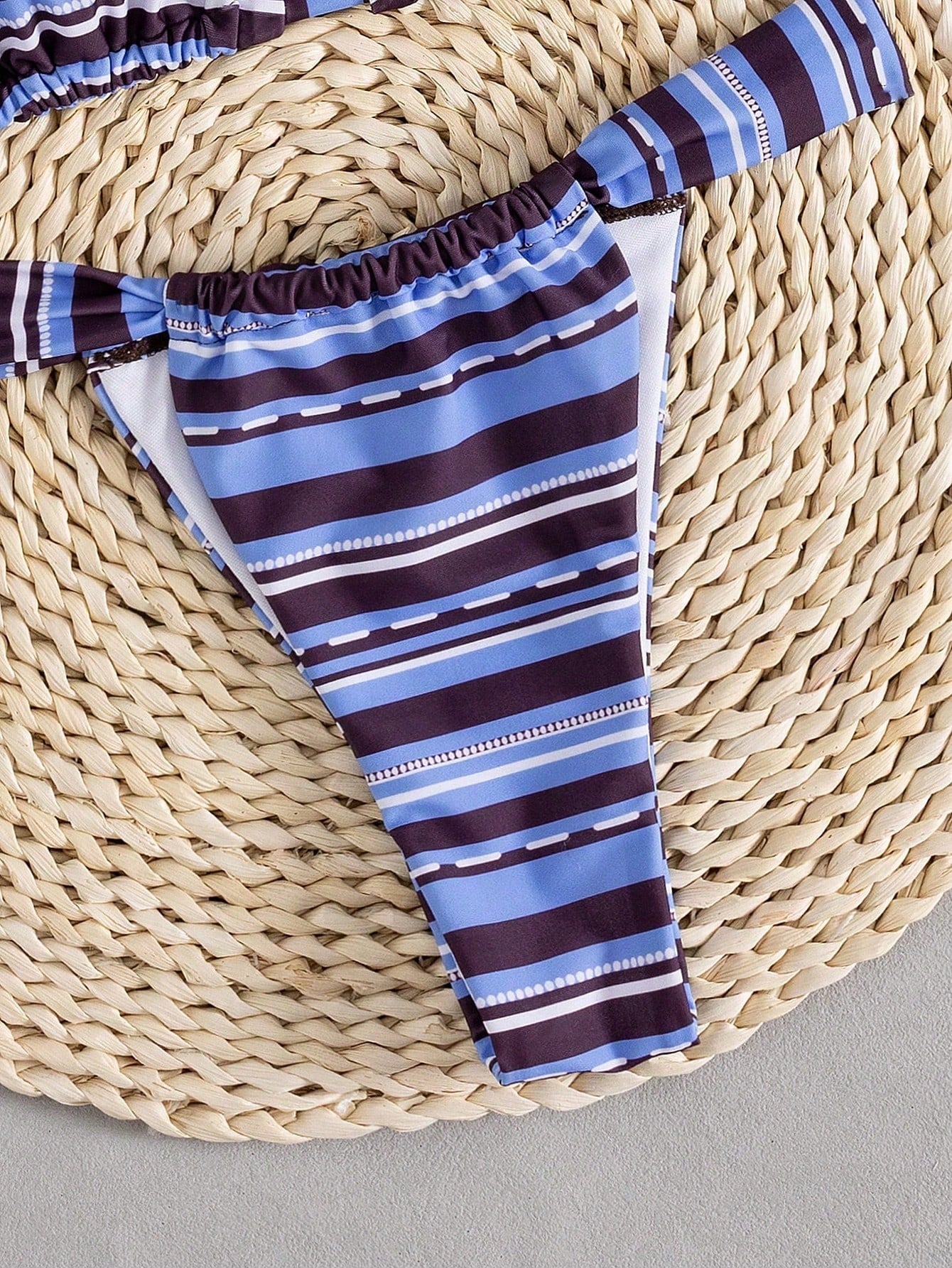 Women's Sexy Colorful Striped Bohemian Style Halter Tie Back Bikini