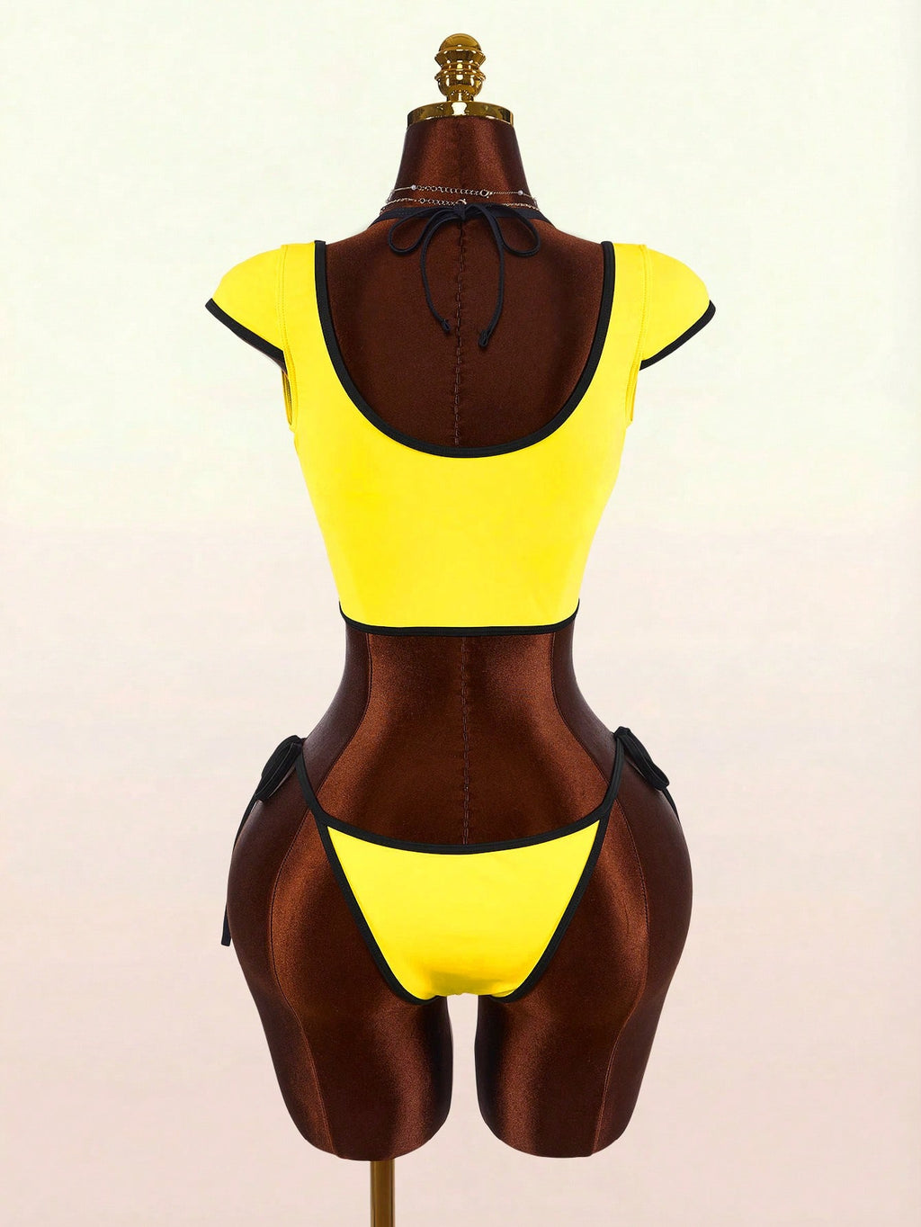 Amplova Women's Swimwear Set With Underwire Cups, Contrast Trim,