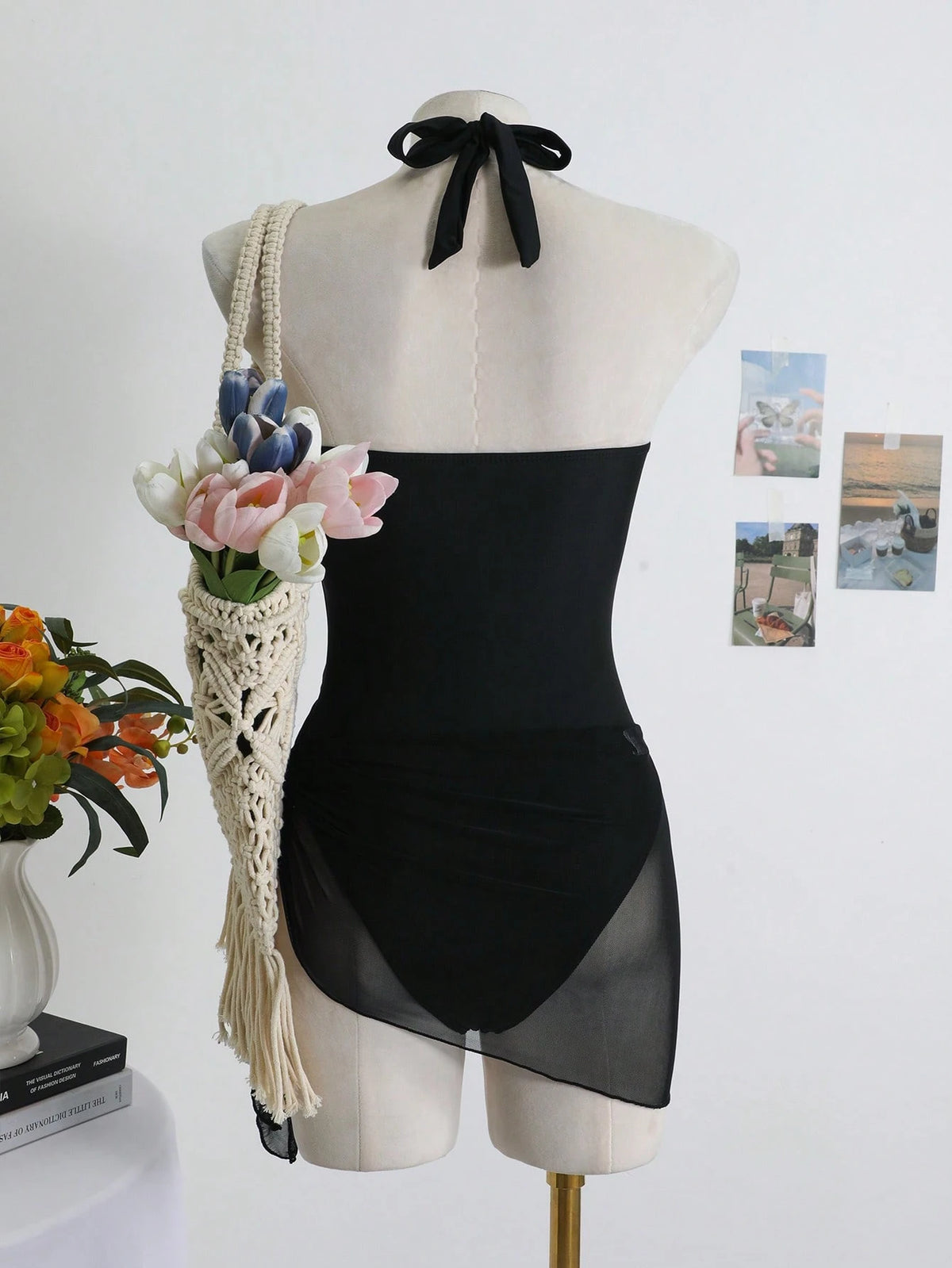 2026 European And American Cross-Border Hot Selling Solid Color Hollow Sexy Halter Tie Swimwear With Mesh - image 10