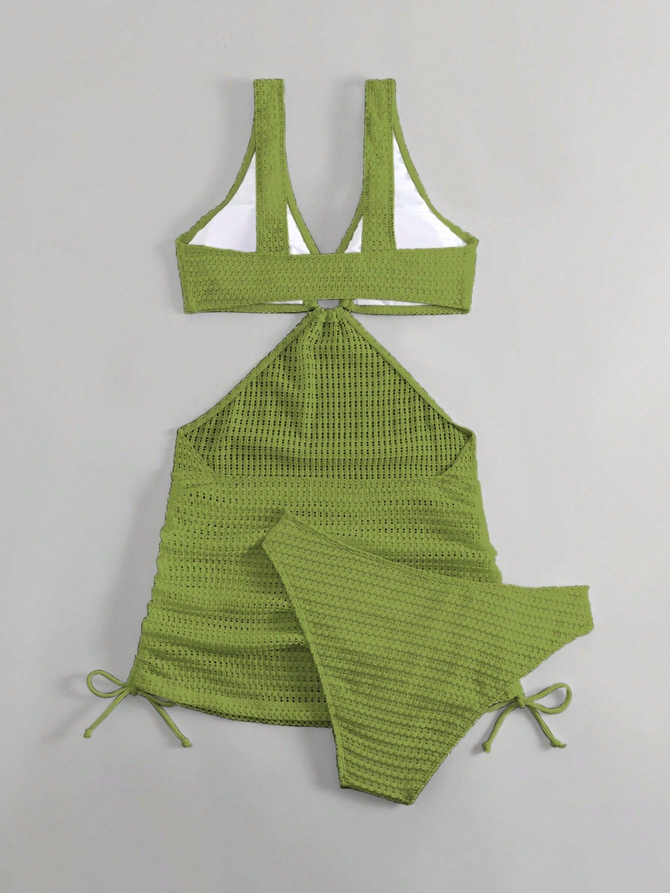 Swim Vcay Women's Solid Color Hollow Out Vacation Style Bikini Set
