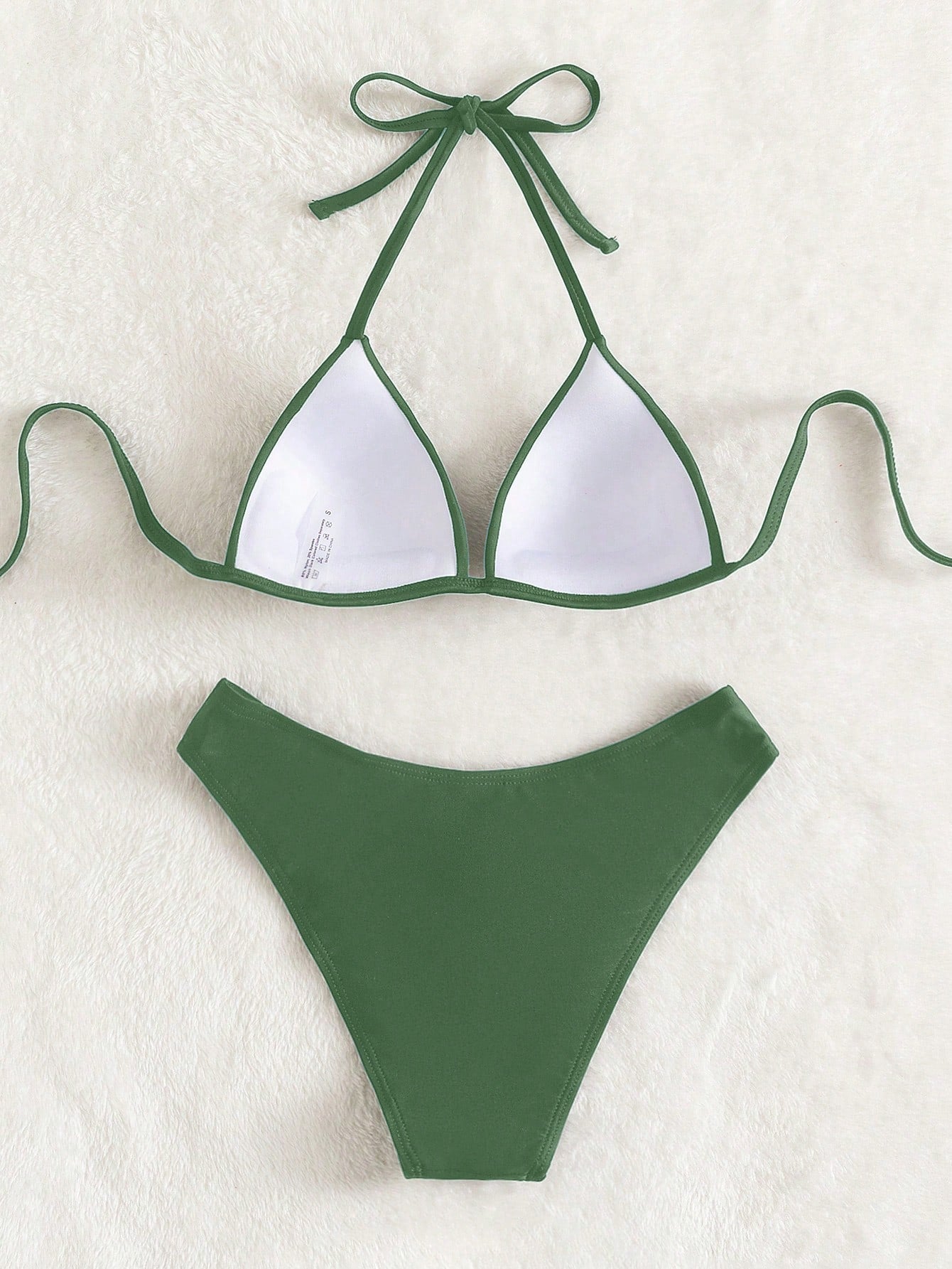 Swim Basics Summer Beach Solid Bikini Set Push Up Bra & Bikini Bottom 2 Piece Bathing Suit - image 2