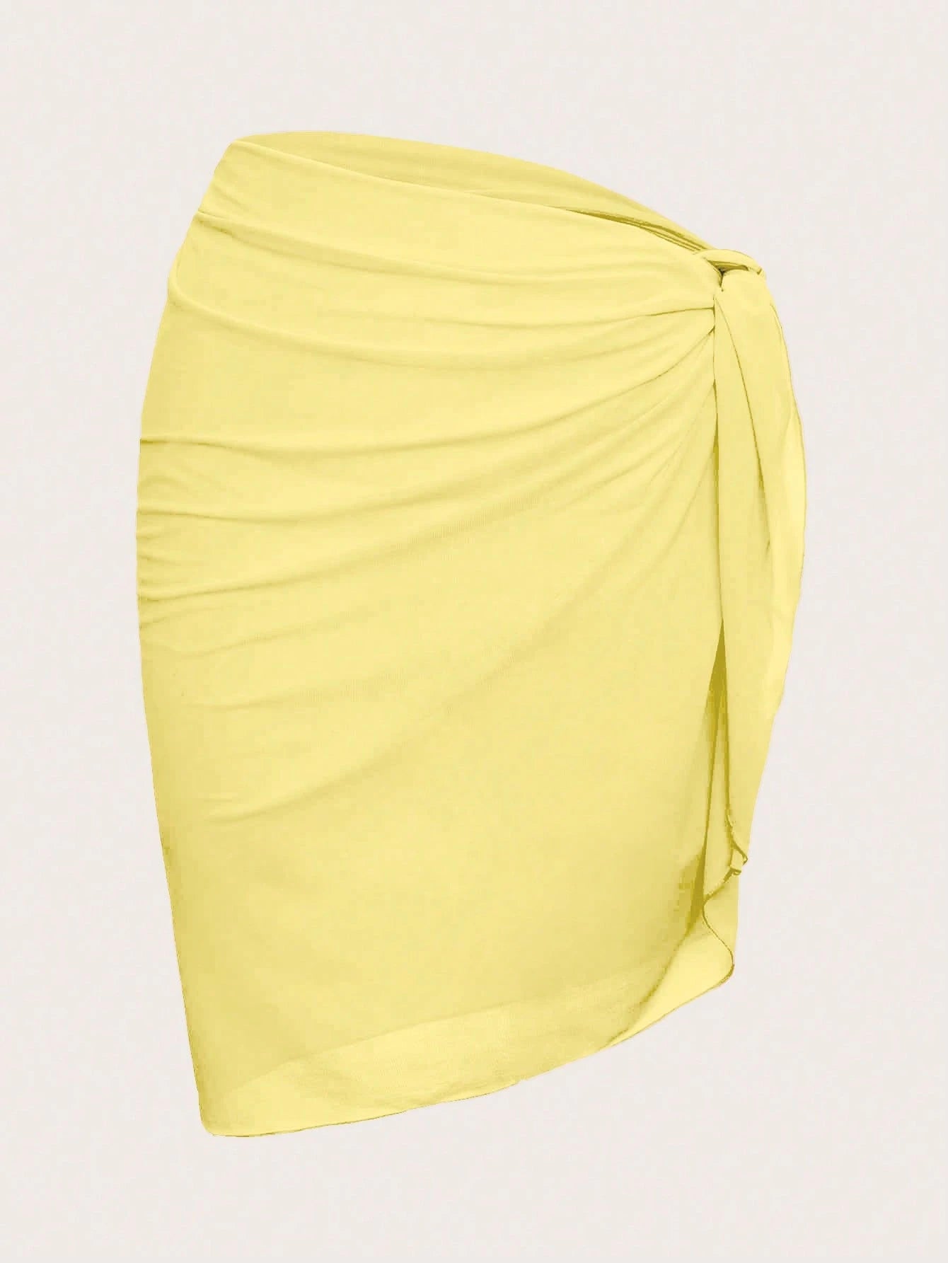 Swim Mod Summer Beach Ladies' Solid Color Simple Ruched Design