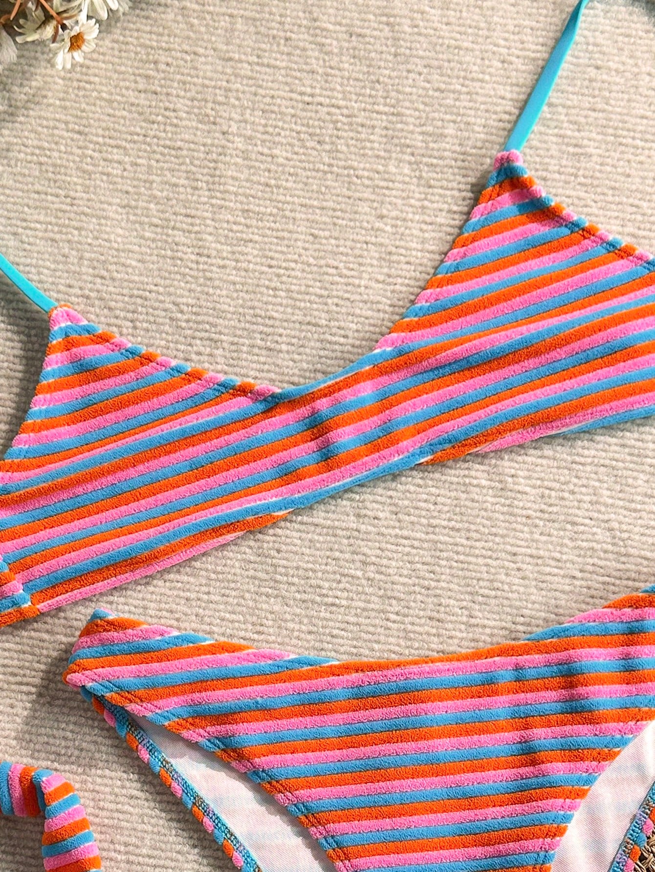 Swim Mod Summer Beach Women 2 Pieces Set Green Special Texture Fabric