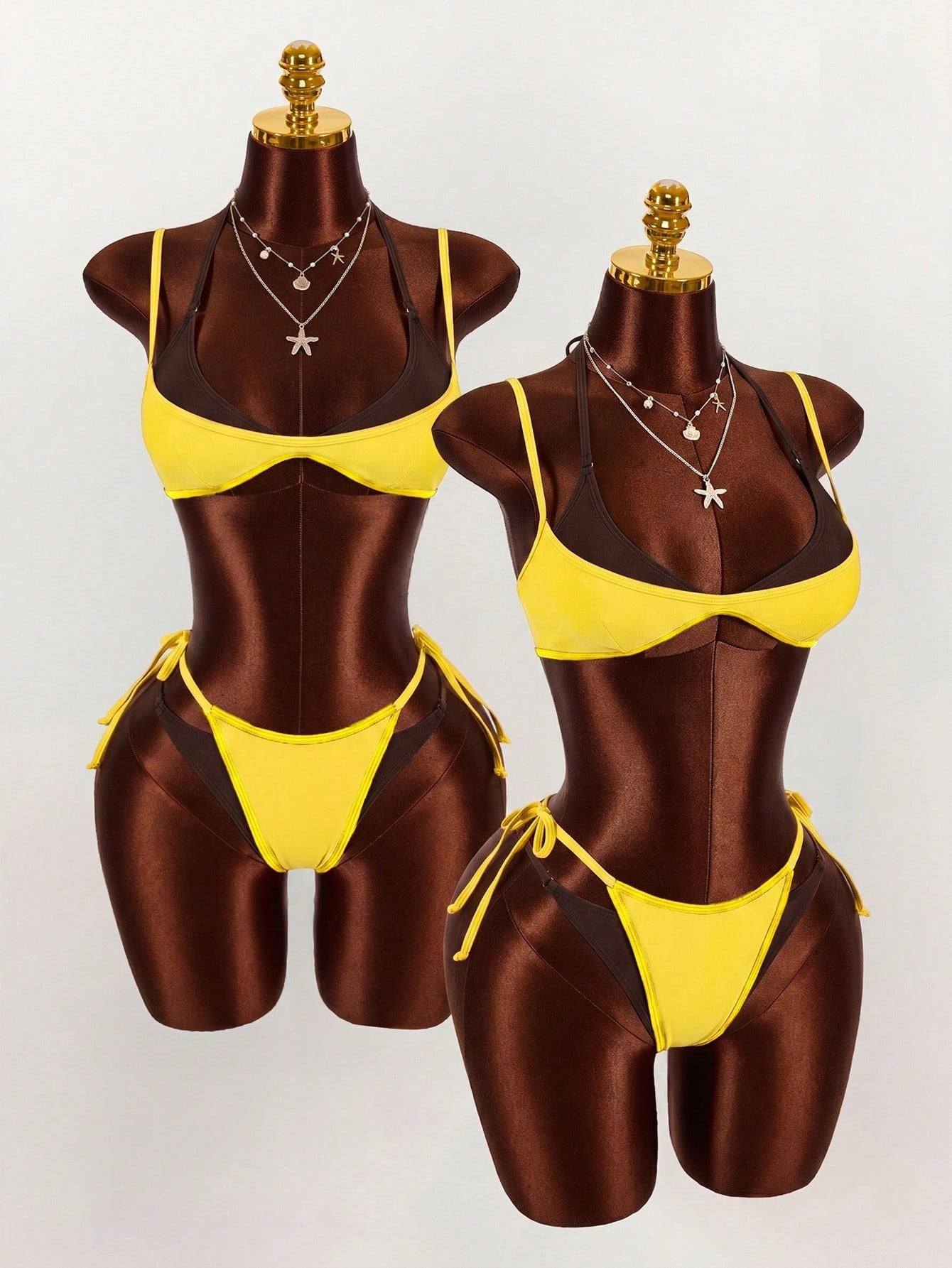 Amplova Women's 2 In 1 Black Contrast Color Set, Sexy Avant-Garde