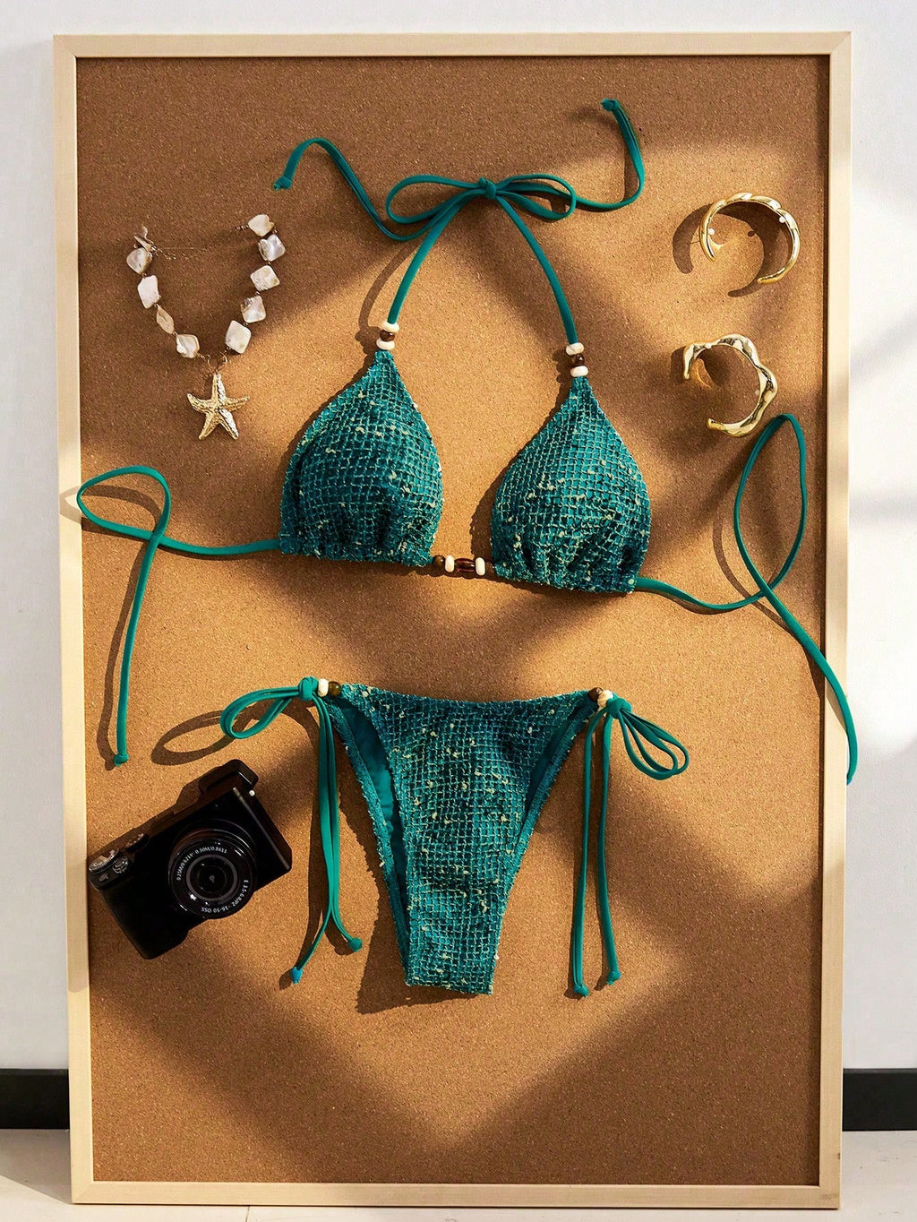 Women's Crochet Beaded Halter Backless Sexy Bikini Set, Bohemian Style Two Pieces Swimsuit, Suitable For - image 15