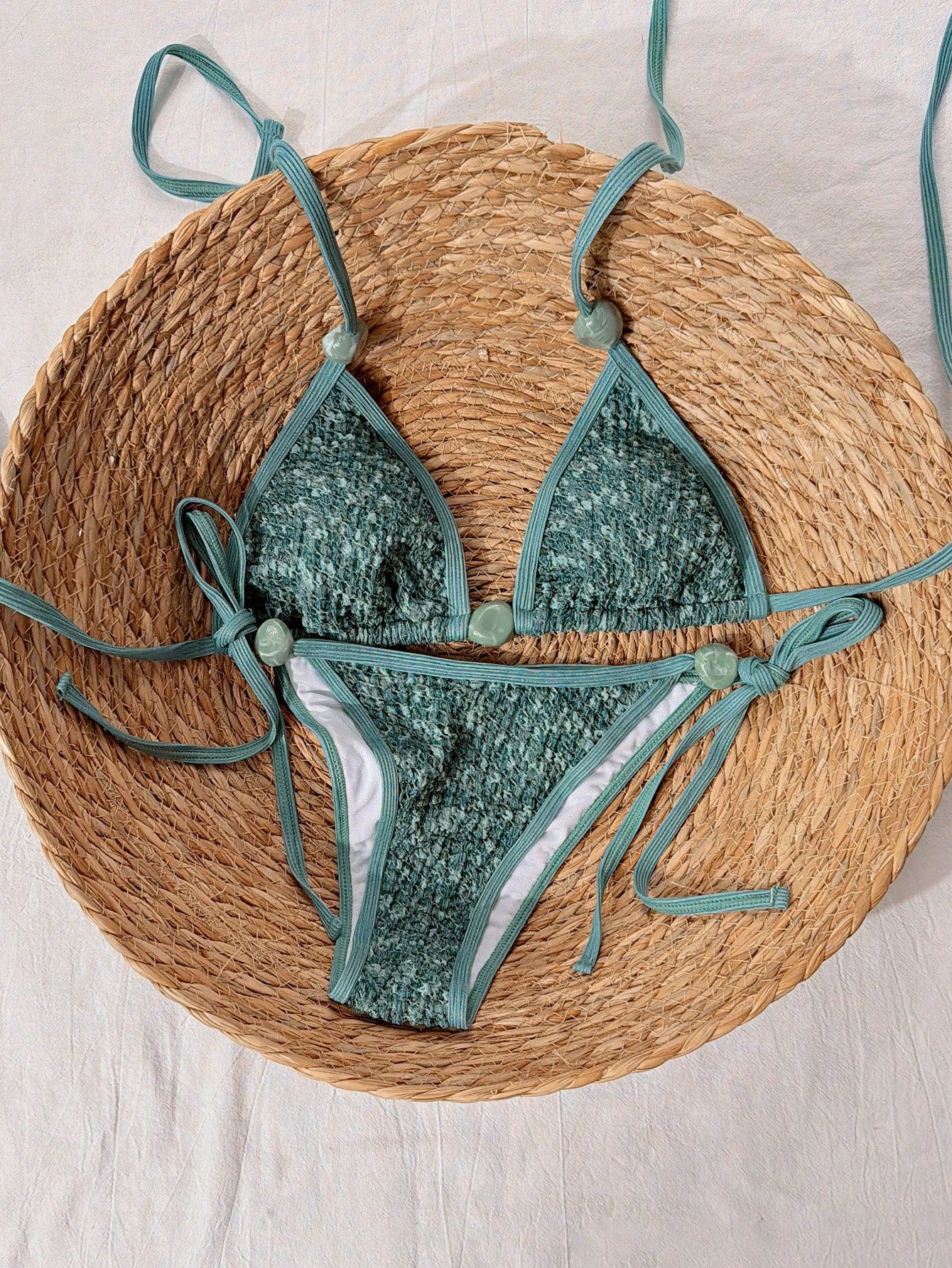 Swim Vcay Ladies Sexy Colorblock Halter Neck Tie Bikini Set For Vacation,Summer Beach - image 13