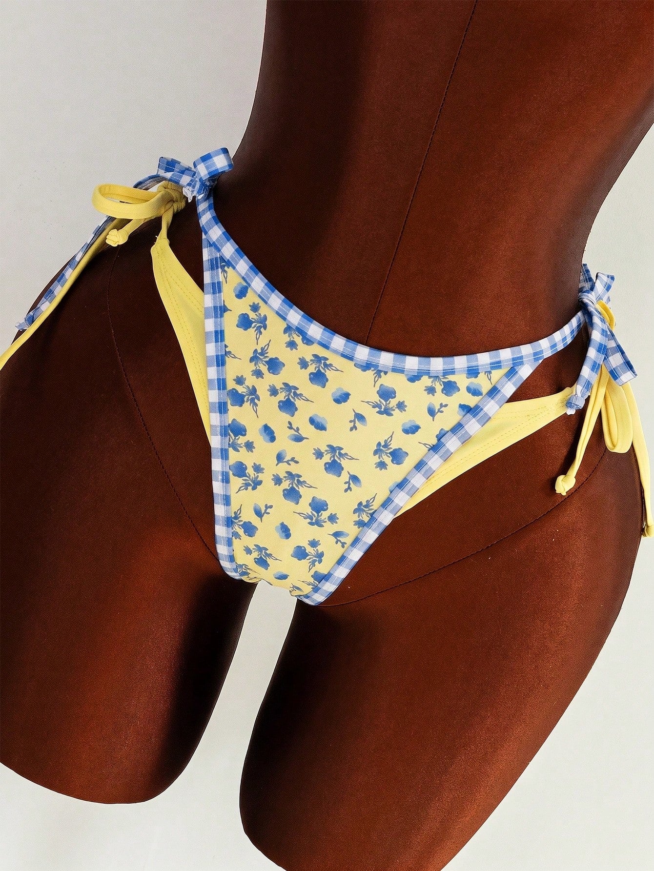 Swim Mod Women's Cute Yellow Floral Print 2 Pieces Bikini Set,