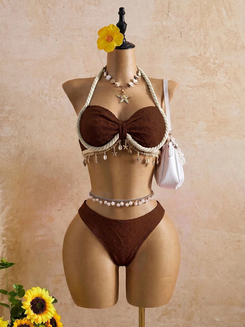 Bellisia Women's Latest Fashion Twisted Rope Halter Strap, Beach