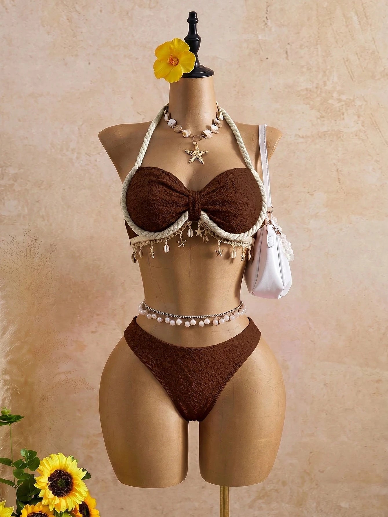 Bellisia Women's Latest Fashion Twisted Rope Halter Strap, Beach