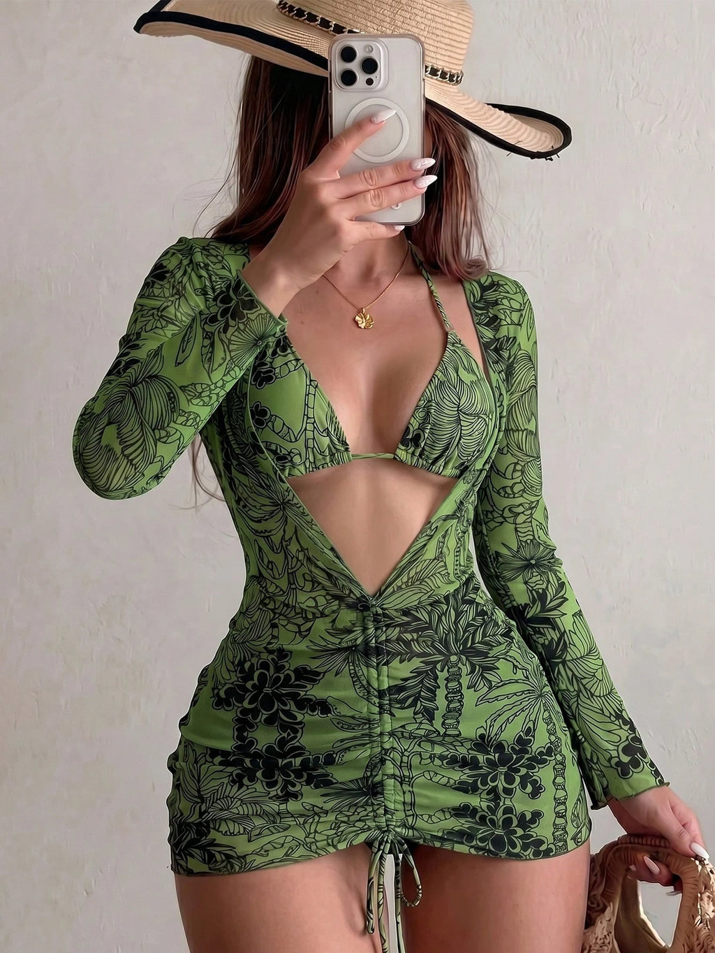 Swim Vcay 3pcs Random Printed Bikini Set For Summer Beach Vacation - image 19