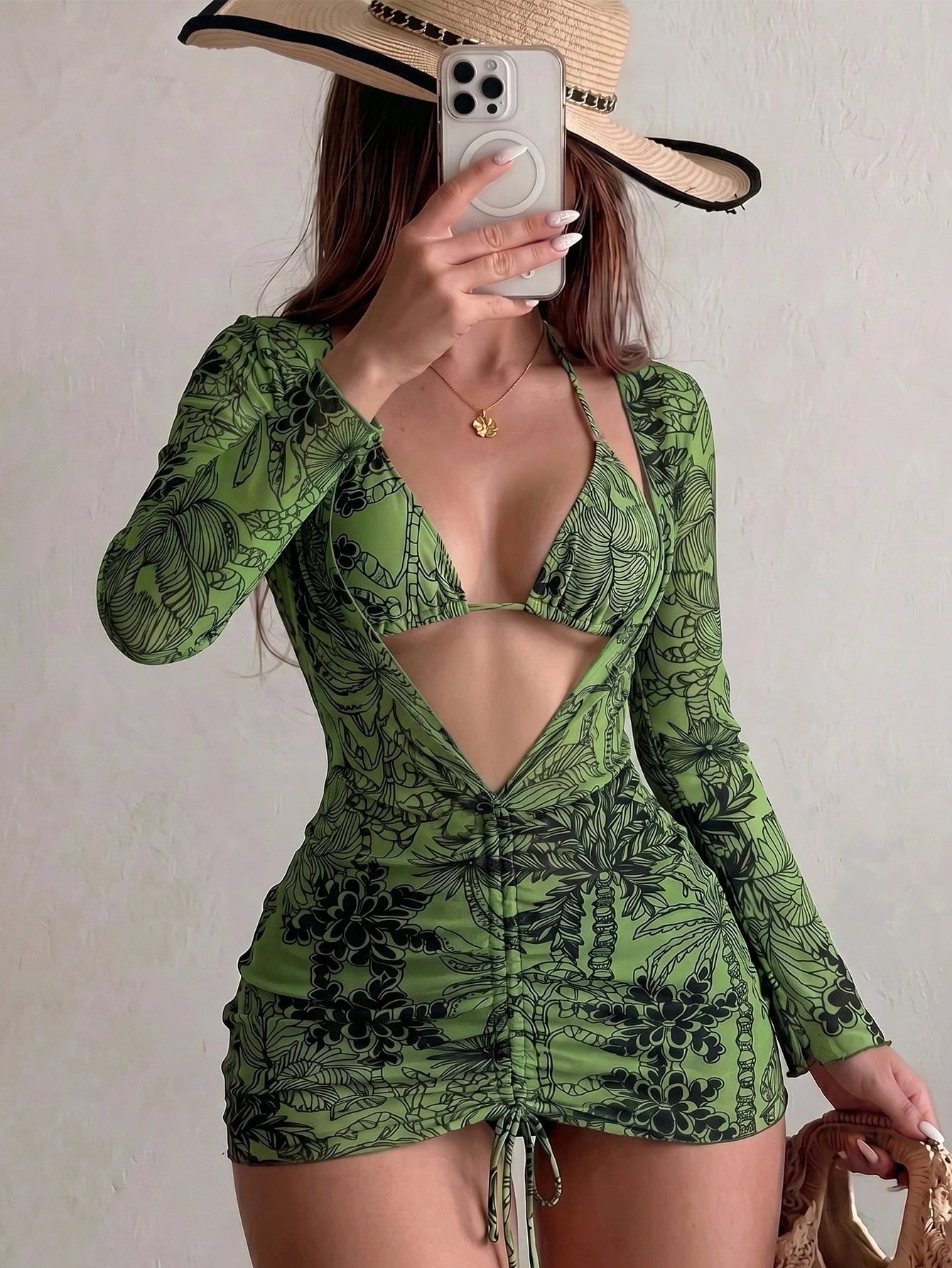 Swim Vcay 3pcs Random Printed Bikini Set For Summer Beach Vacation - image 19