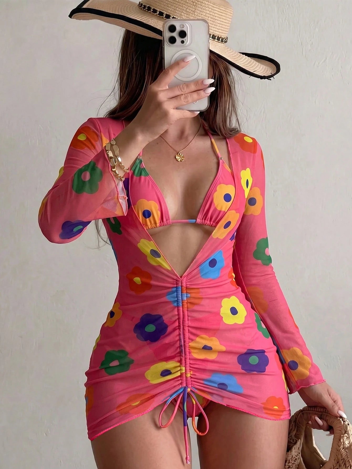 Swim Vcay 3pcs Random Printed Bikini Set For Summer Beach Vacation - image 13