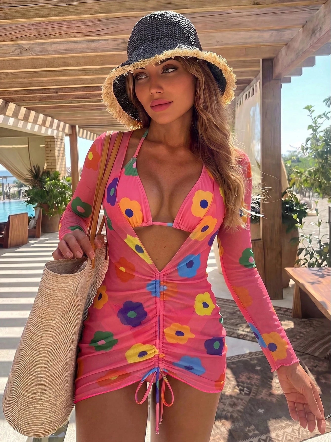 Swim Vcay 3pcs Random Printed Bikini Set For Summer Beach Vacation - image 11