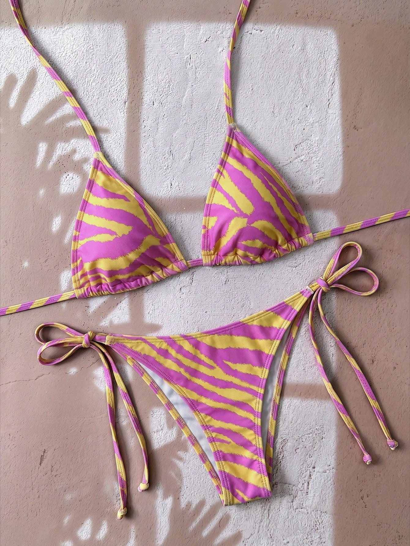 Swim Vcay Women's Zebra Print Swimwear Set For Summer Beach Vacation