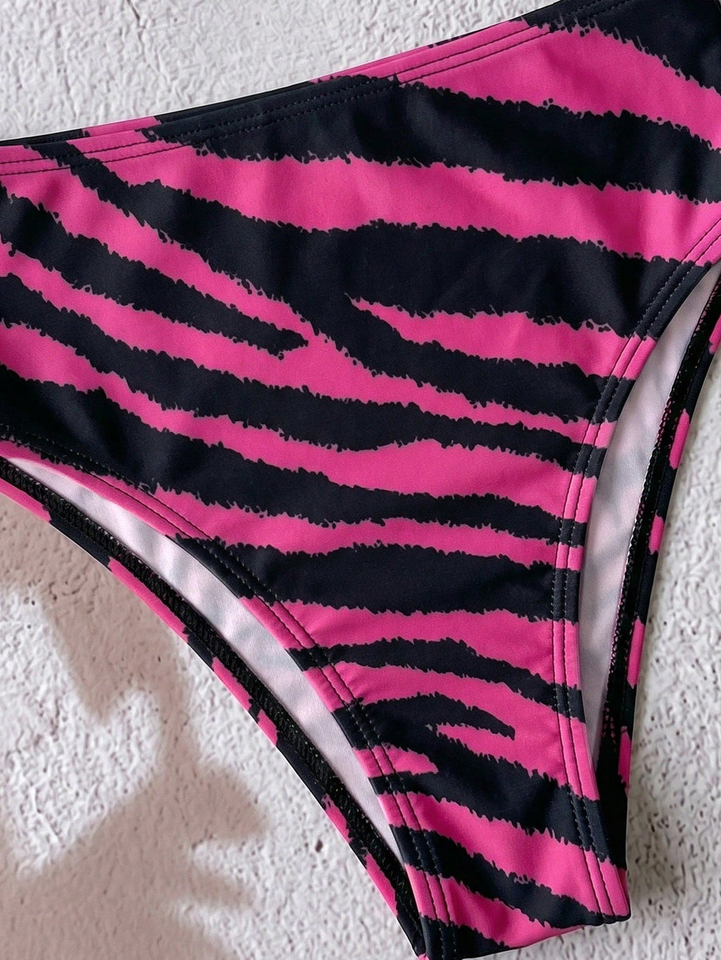 Swim Vcay Women's All-Over Print Halter Twist Front Bikini Set Zebra