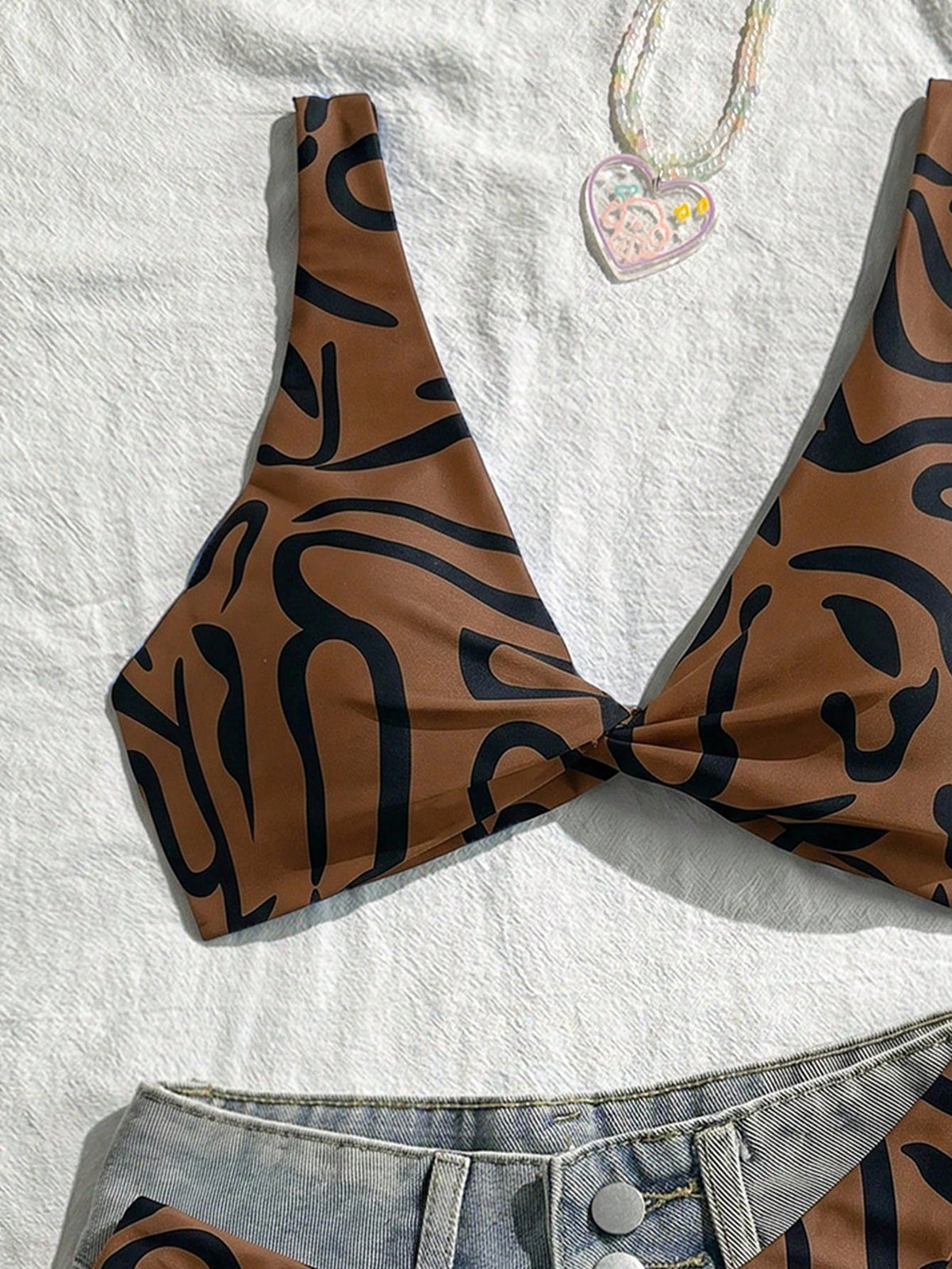 Swim Vcay Women Fashion Blue Floral Print Separate Swimwear Set, Sexy Bikini Beachwear Suitable For Going Out - image 14