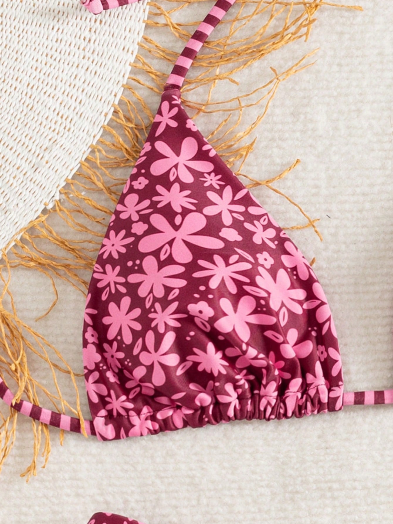 Bonvoyette 2026 Spring/Summer New Floral Print Sexy Backless Halter Tie Bikini Two Pieces Swimwear Set - image 5