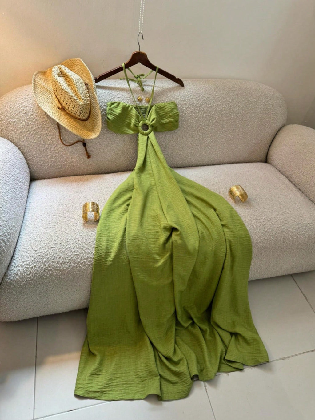 Women's Vacation Style Midi Dress, Print Backless Hollow Out Spaghetti Strap Dress, Summer Party Elegant