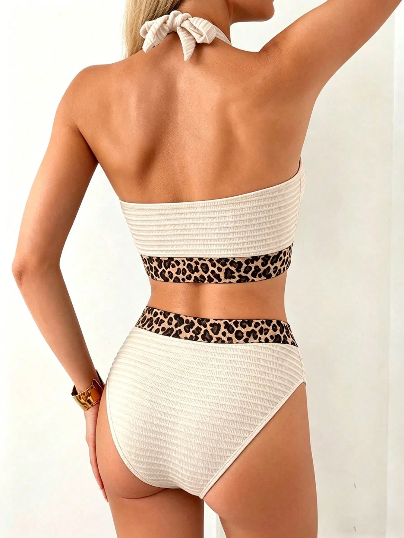 Swim Lushoire Women's 2-Piece Swimsuit Set, Polka Dot Print Halter