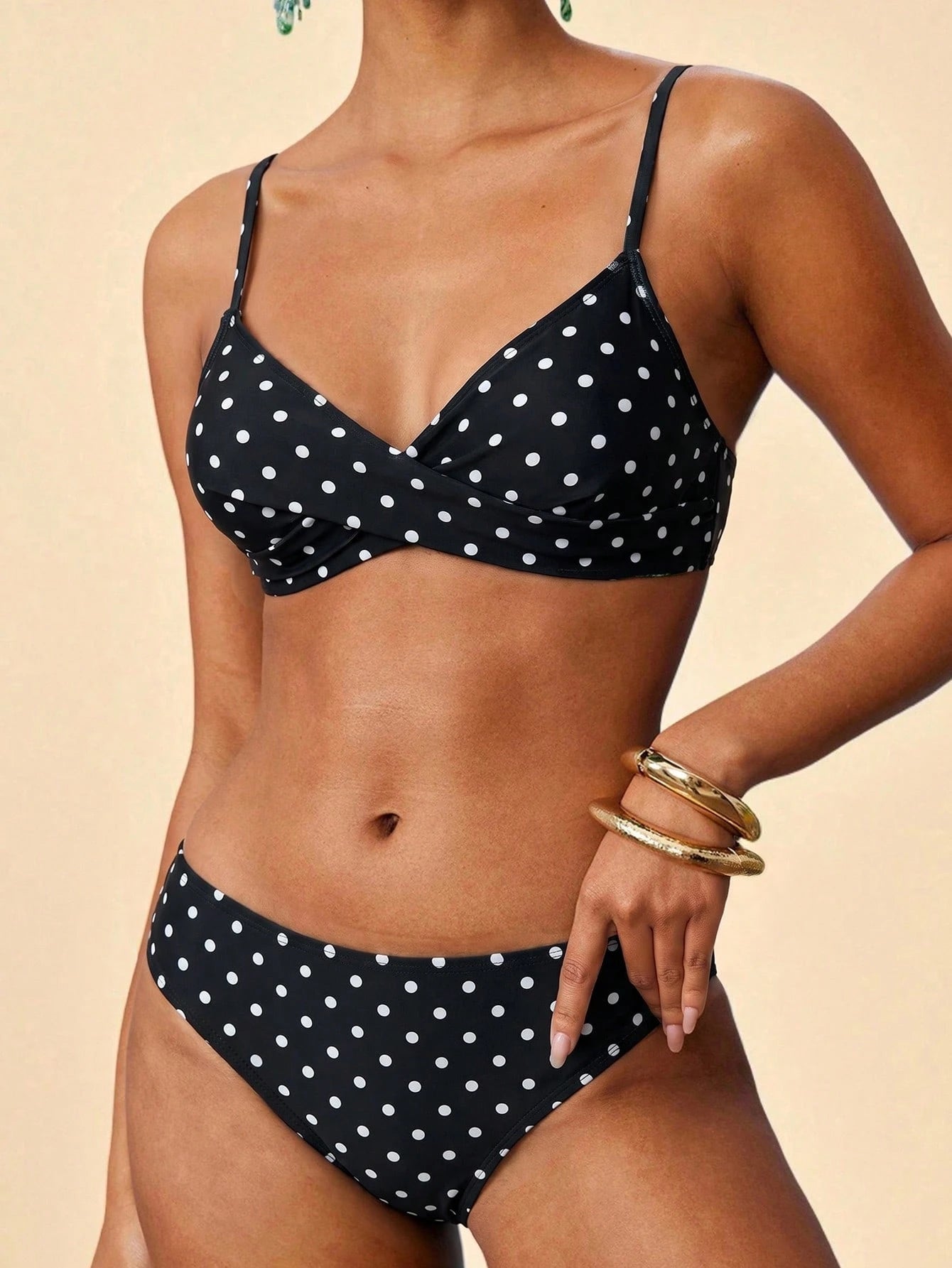 Travachic Women's Blue Gingham Bikini Set With Straps Beach Pool