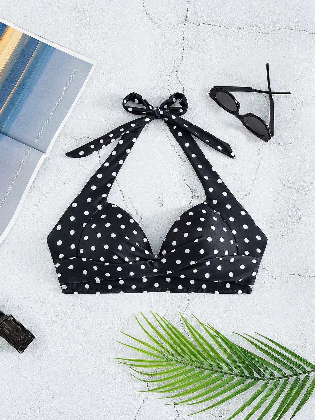 Voyashape Polka Dot Halter Neck Fashionable Summer Beach Bikini Top - image 10