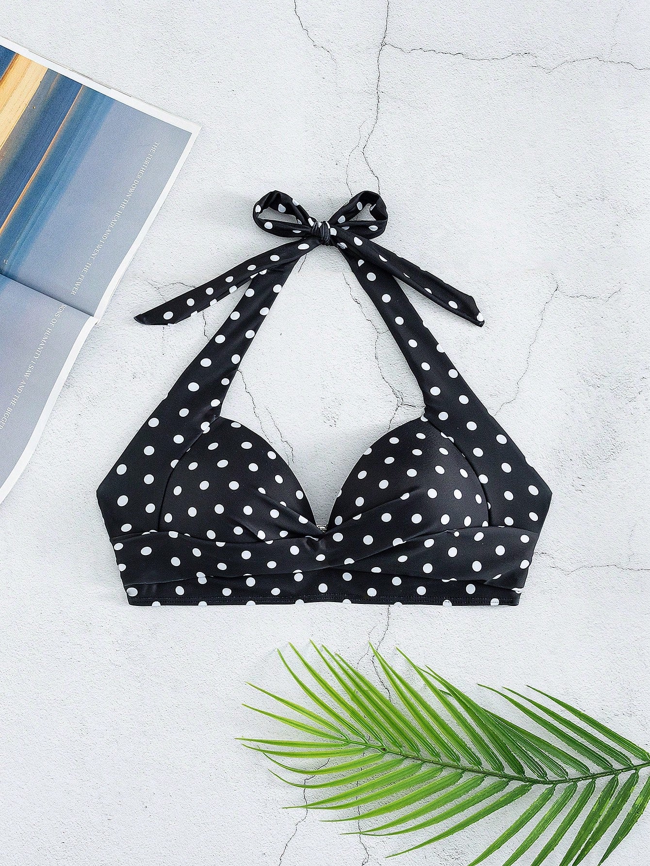 Voyashape Polka Dot Halter Neck Fashionable Summer Beach Bikini Top - image 14