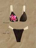 Elavelle Women's Summer Beach Leopard Print Sexy Bikini Set, Random