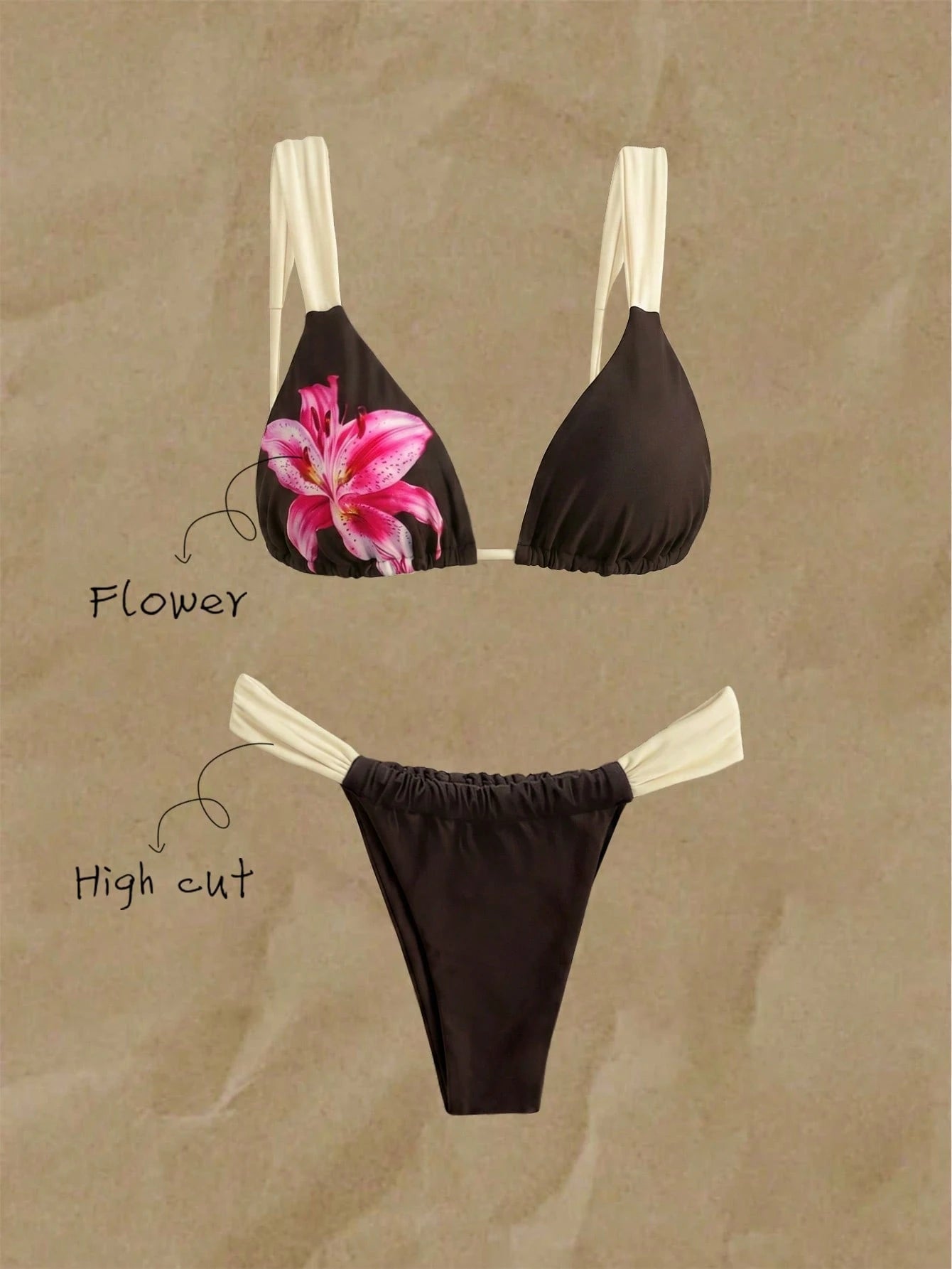 Elavelle Women's Summer Beach Leopard Print Sexy Bikini Set, Random