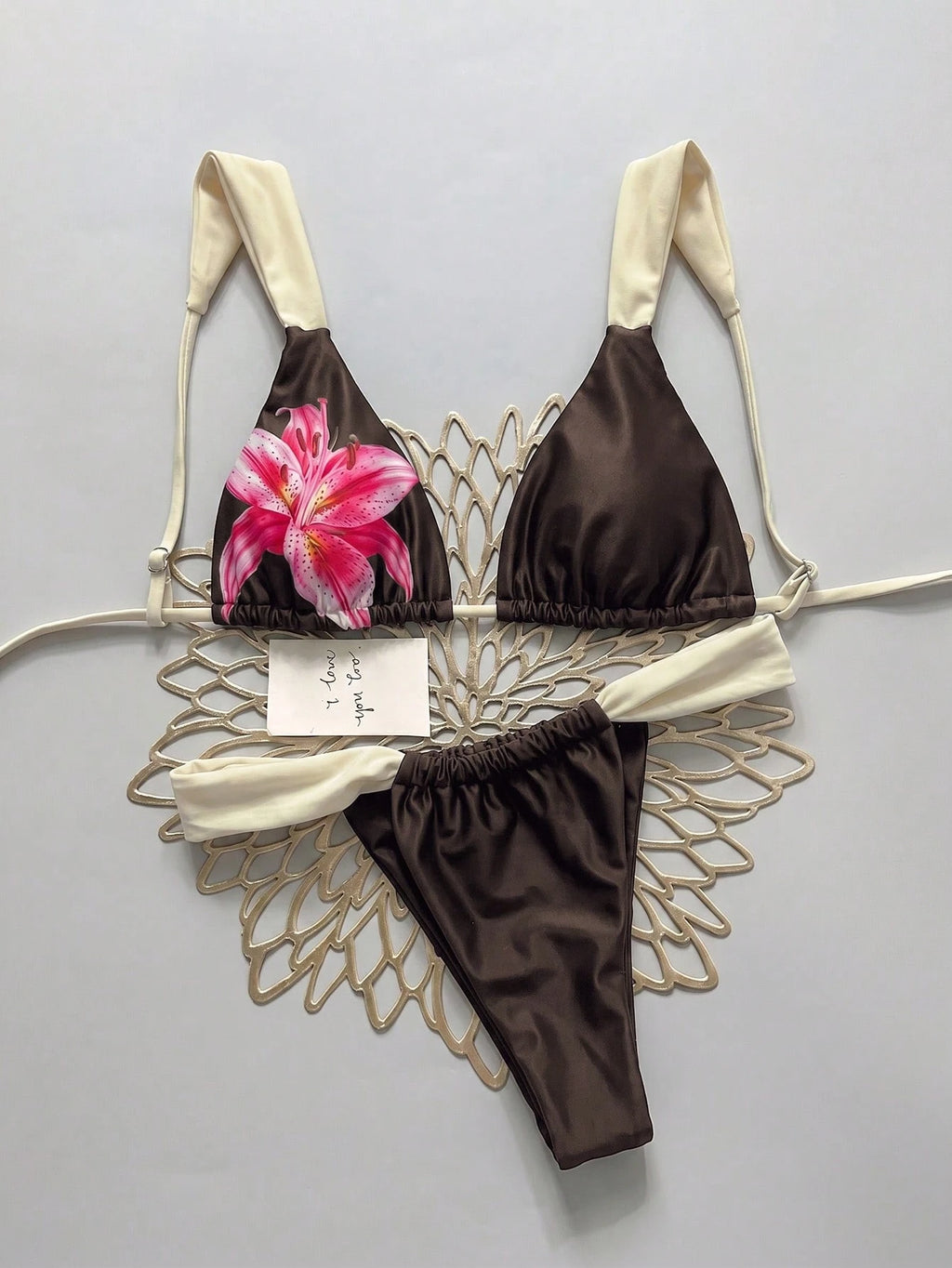 Elavelle Women's Summer Beach Leopard Print Sexy Bikini Set, Random